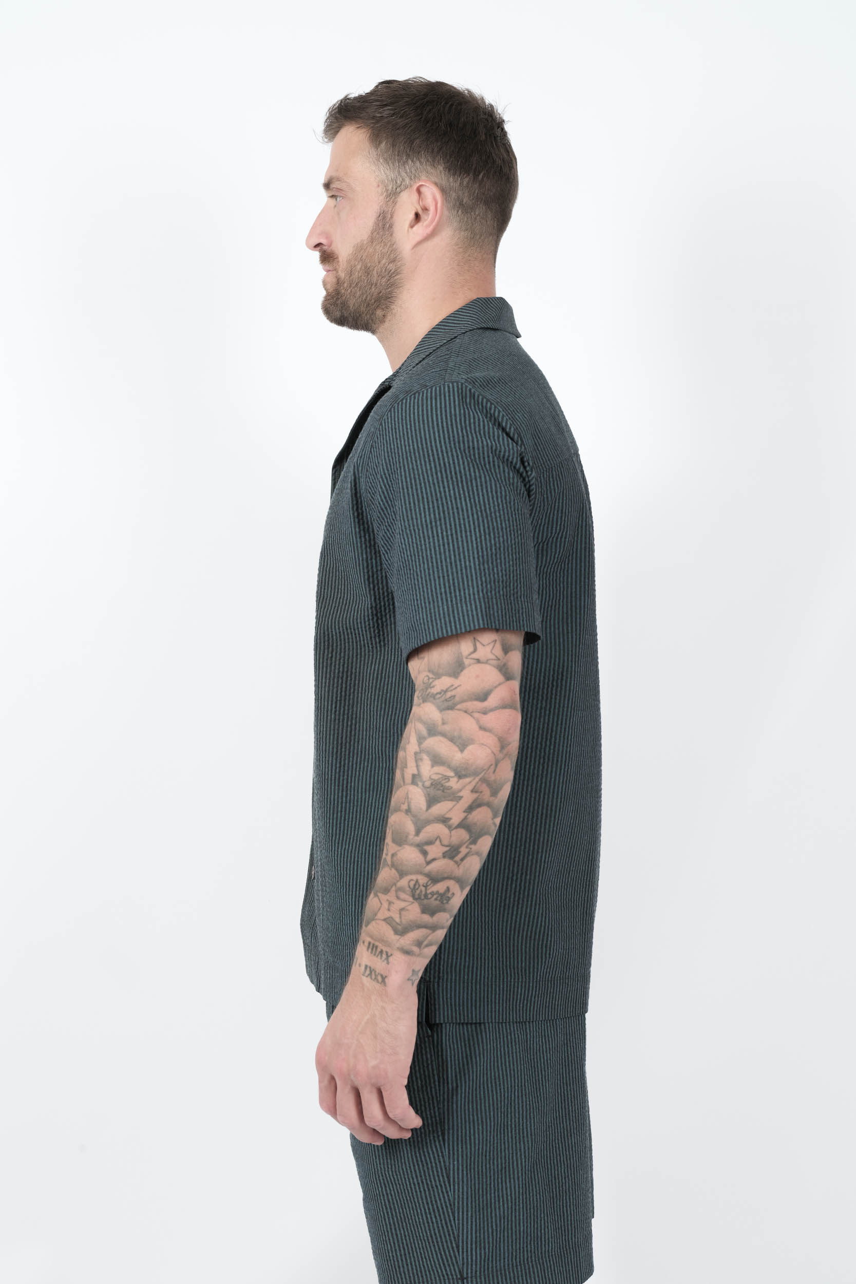 CHEMISE CHE AVEC RAYURES FINES BLEU CAUTO-GREEN