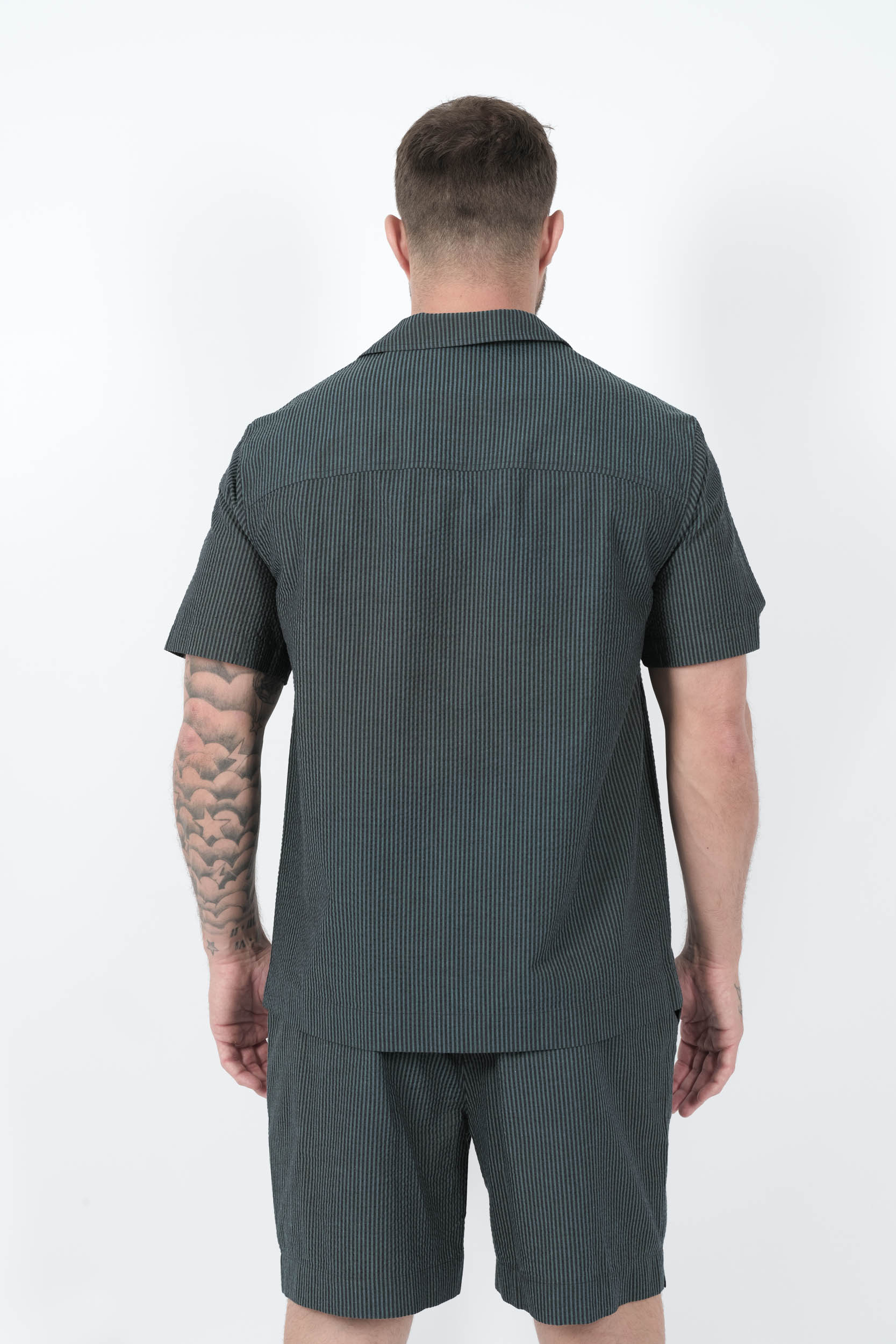  Image du produit CHEMISE CHE AVEC RAYURES FINES BLEU CAUTO-GREEN - 5