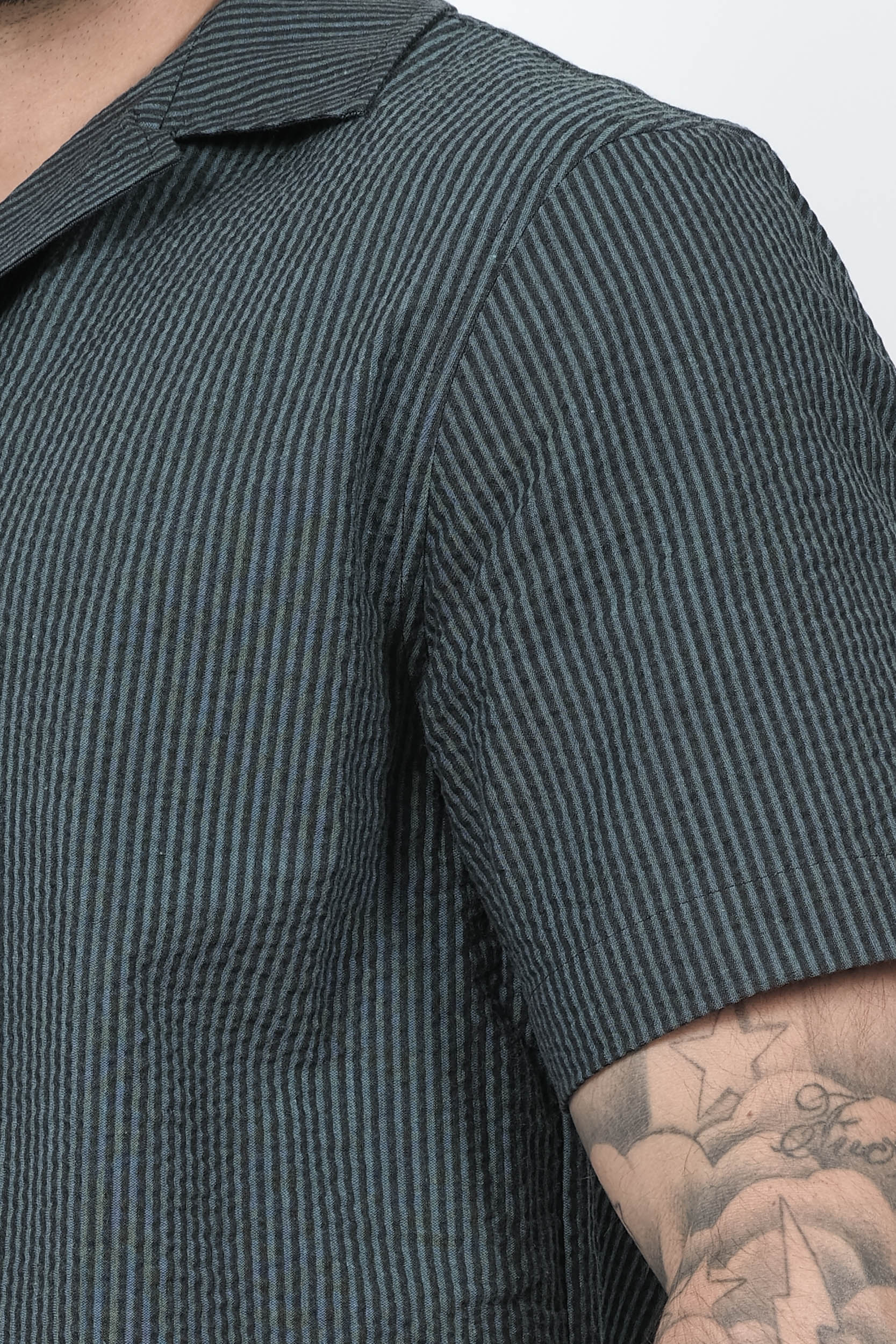  Image du produit CHEMISE CHE AVEC RAYURES FINES BLEU CAUTO-GREEN - 6