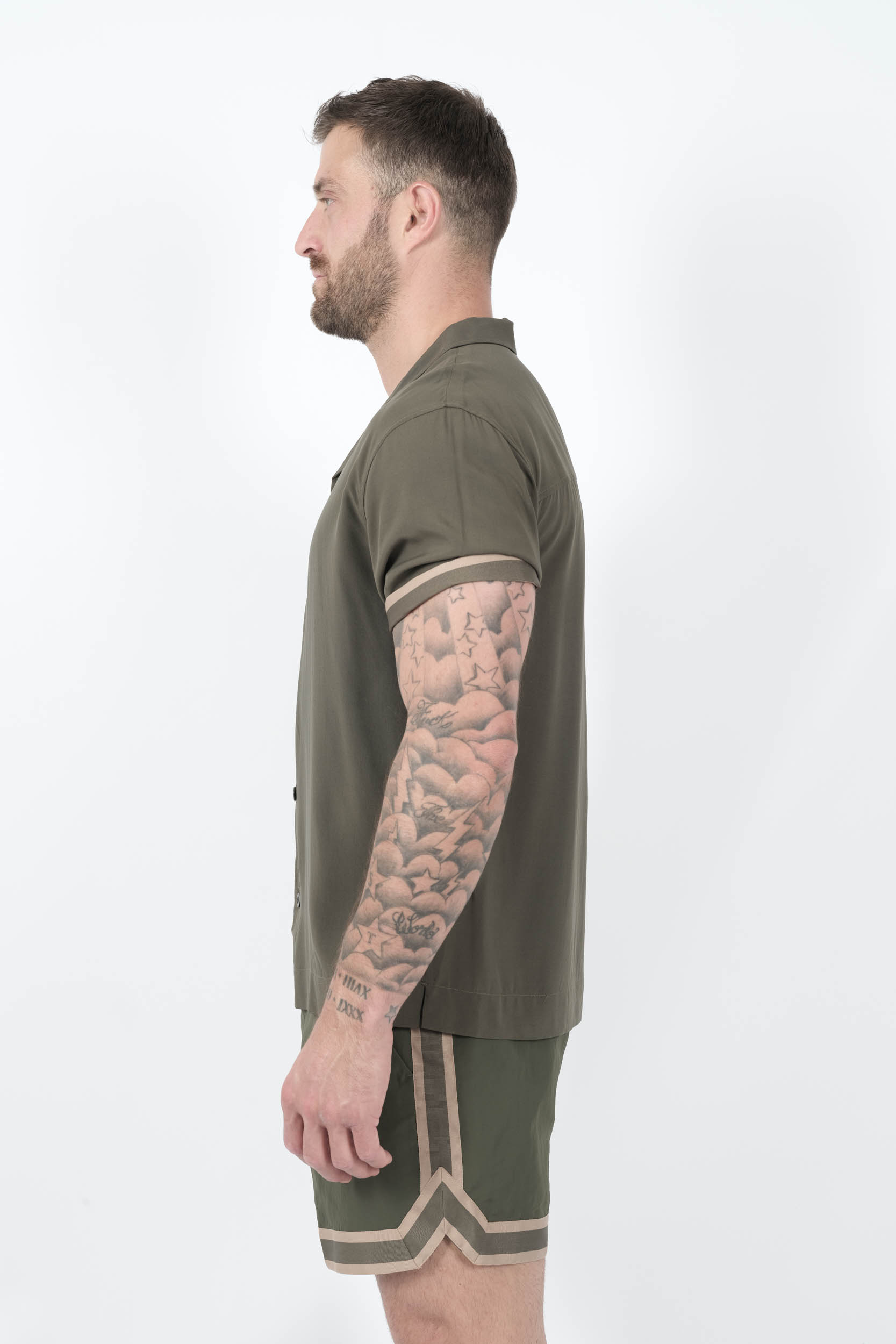  Image du produit CHEMISE CHE AVEC MANCHETTE A RAYURES KAKI VALBONNE-KHAKI - 4