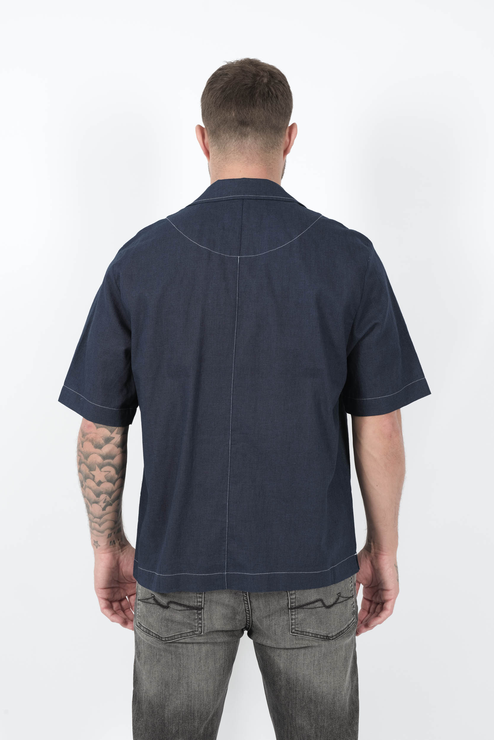  Image du produit CHEMISE CHE EN LIN MELANGE MARINE AVILA SH-NAVY - 5