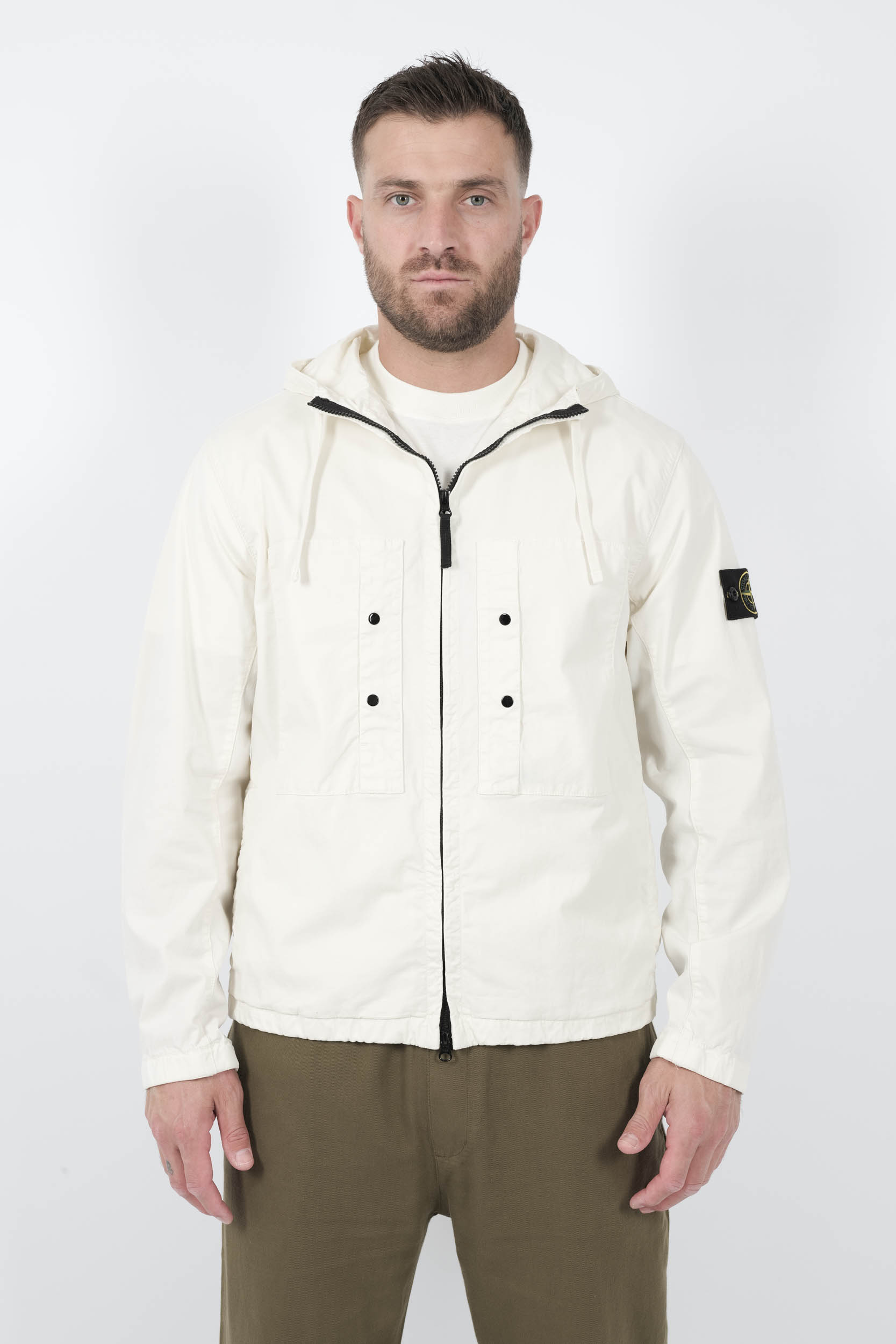  Image du produit VESTE STONE ISLAND DEPERLANTE AVEC POCHES POITRINE ECRU S154191S10-V0093 - 3