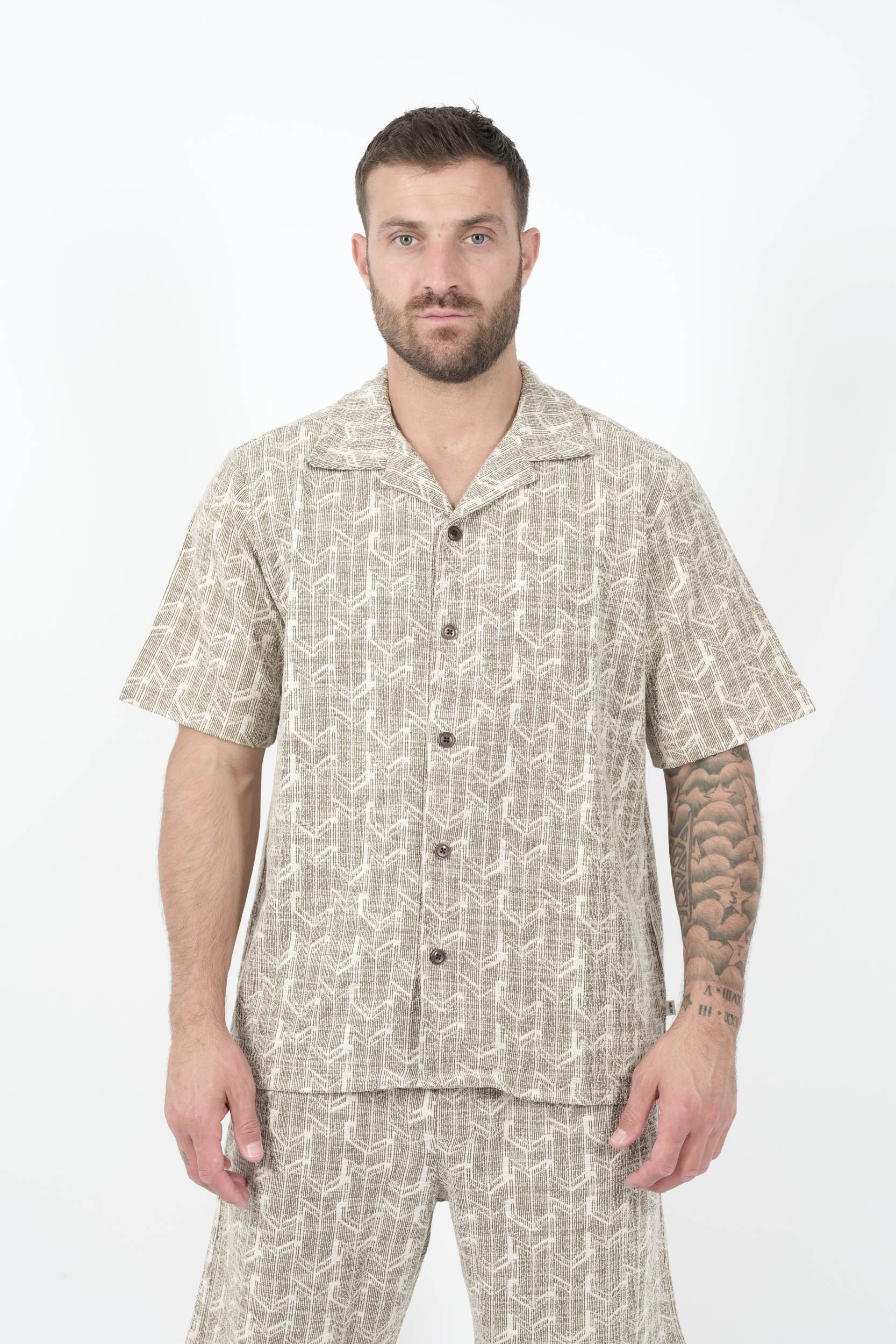  Image du produit CHEMISE NN07 JACQUARD BOUCLE BLANC/GRIS JULIO3420-374 - 3