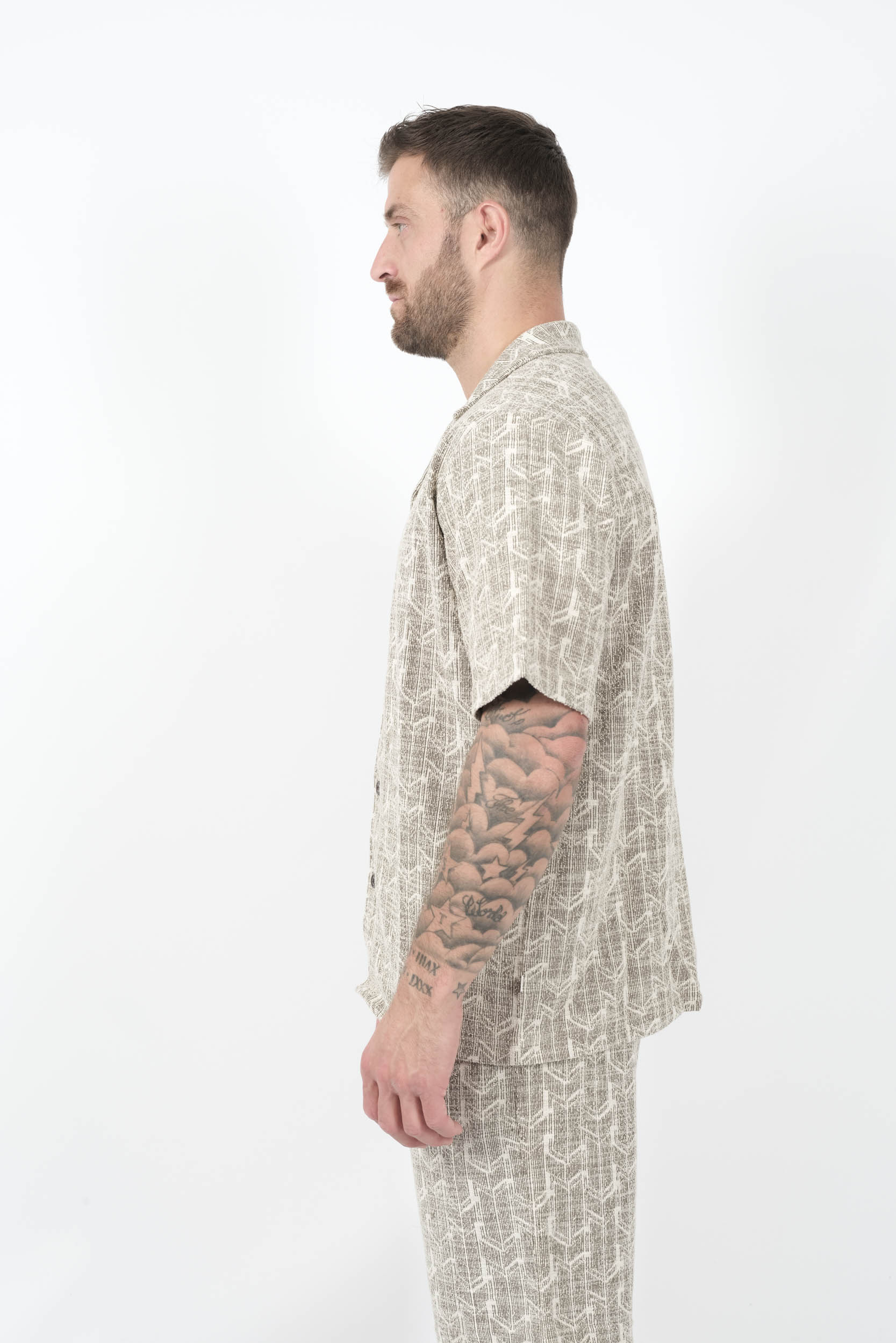  Image du produit CHEMISE NN07 JACQUARD BOUCLE BLANC/GRIS JULIO3420-374 - 4