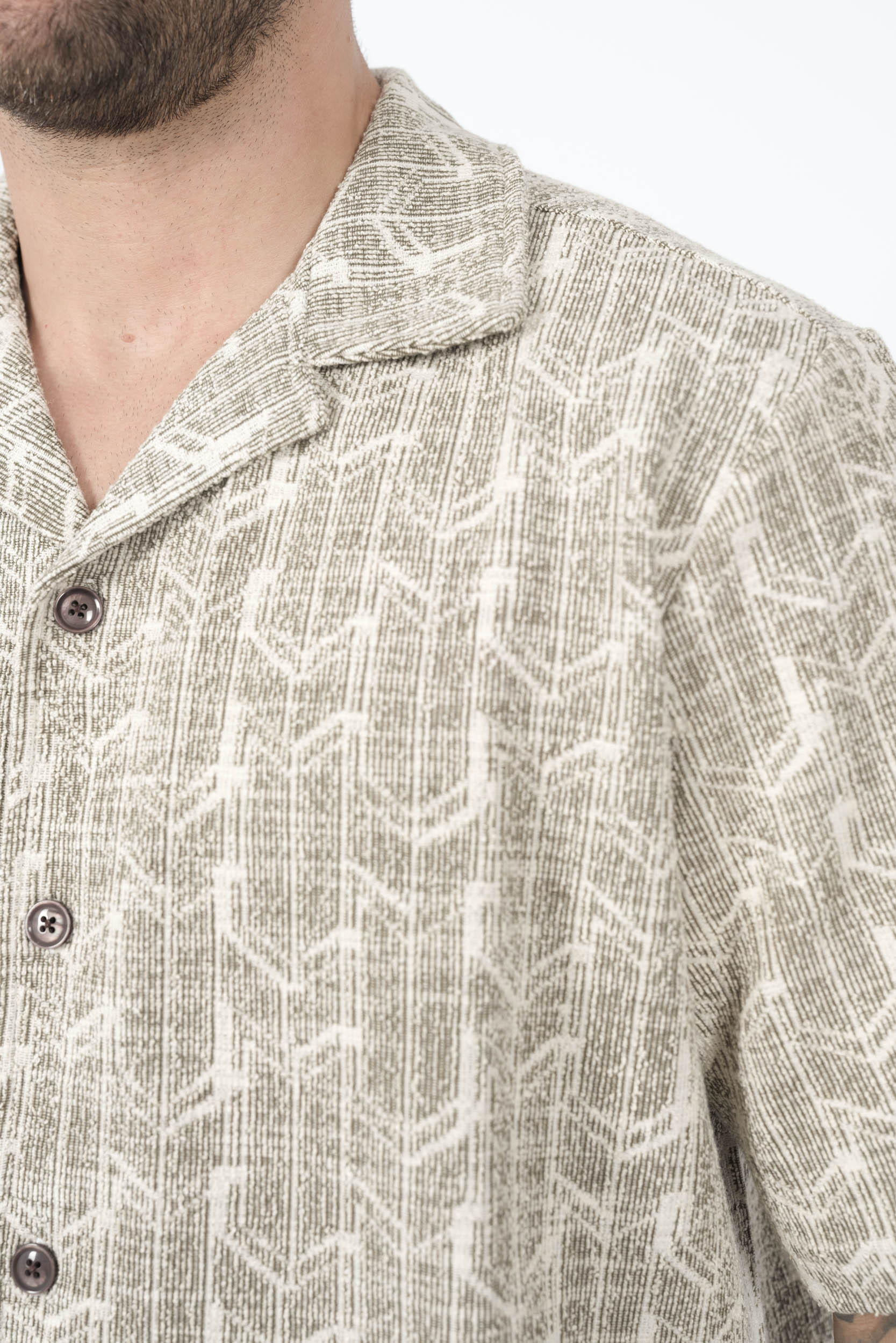  Image du produit CHEMISE NN07 JACQUARD BOUCLE BLANC/GRIS JULIO3420-374 - 6
