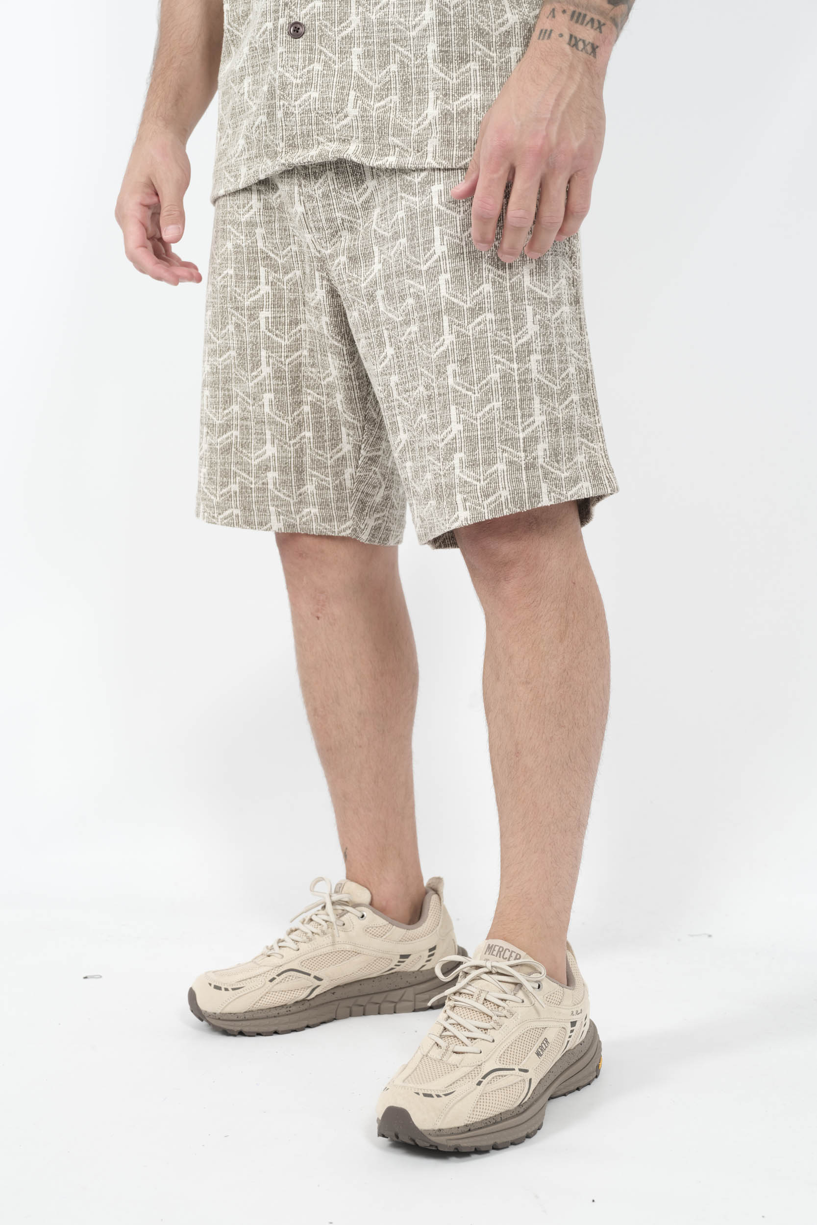 SHORT NN07 JACQUARD BOUCLE BLANC/GRIS JERRY SH-374