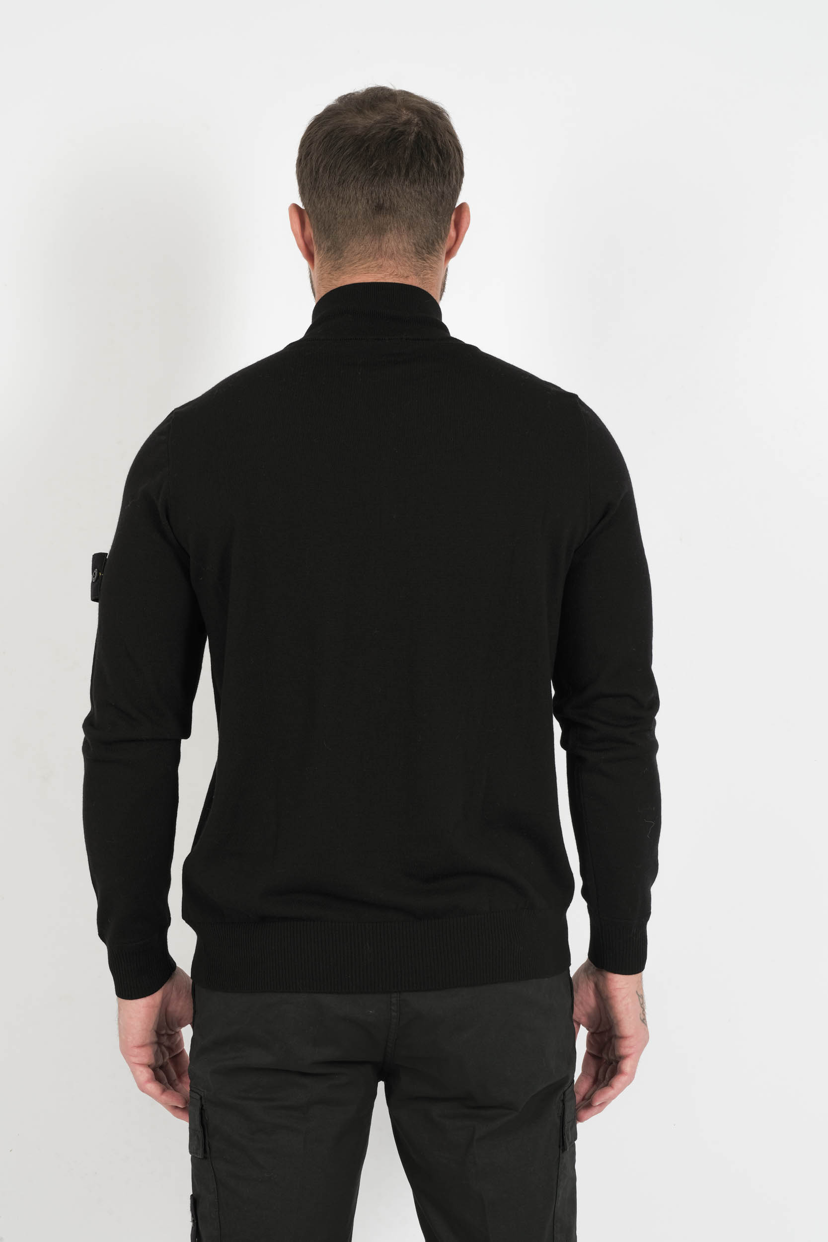 PULL STONE ISLAND DEMI ZIP NOIR 5100007-V0029