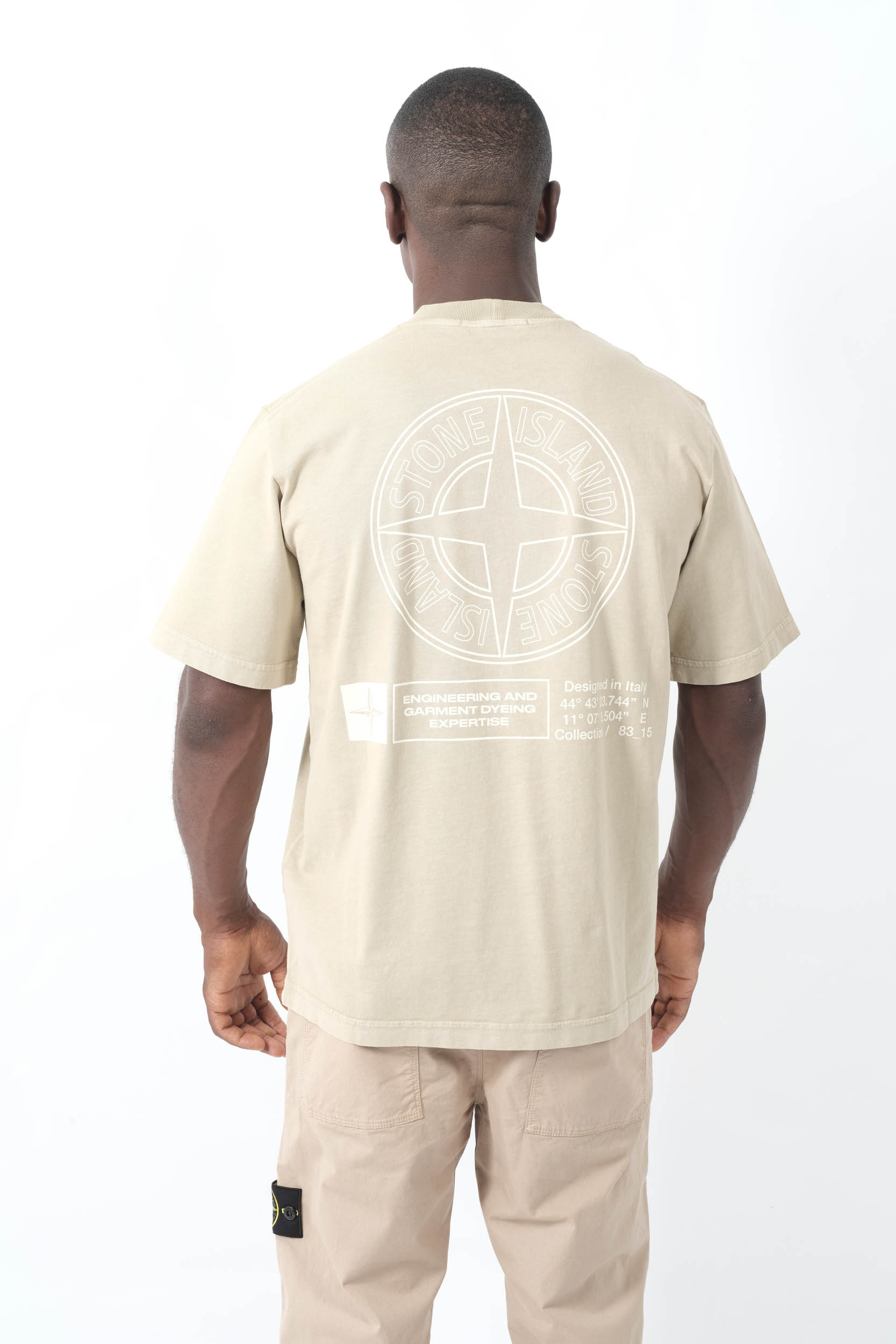 TEE-SHIRT STONE ISLAND BEIGE LOGO DOS 2100037-V009A