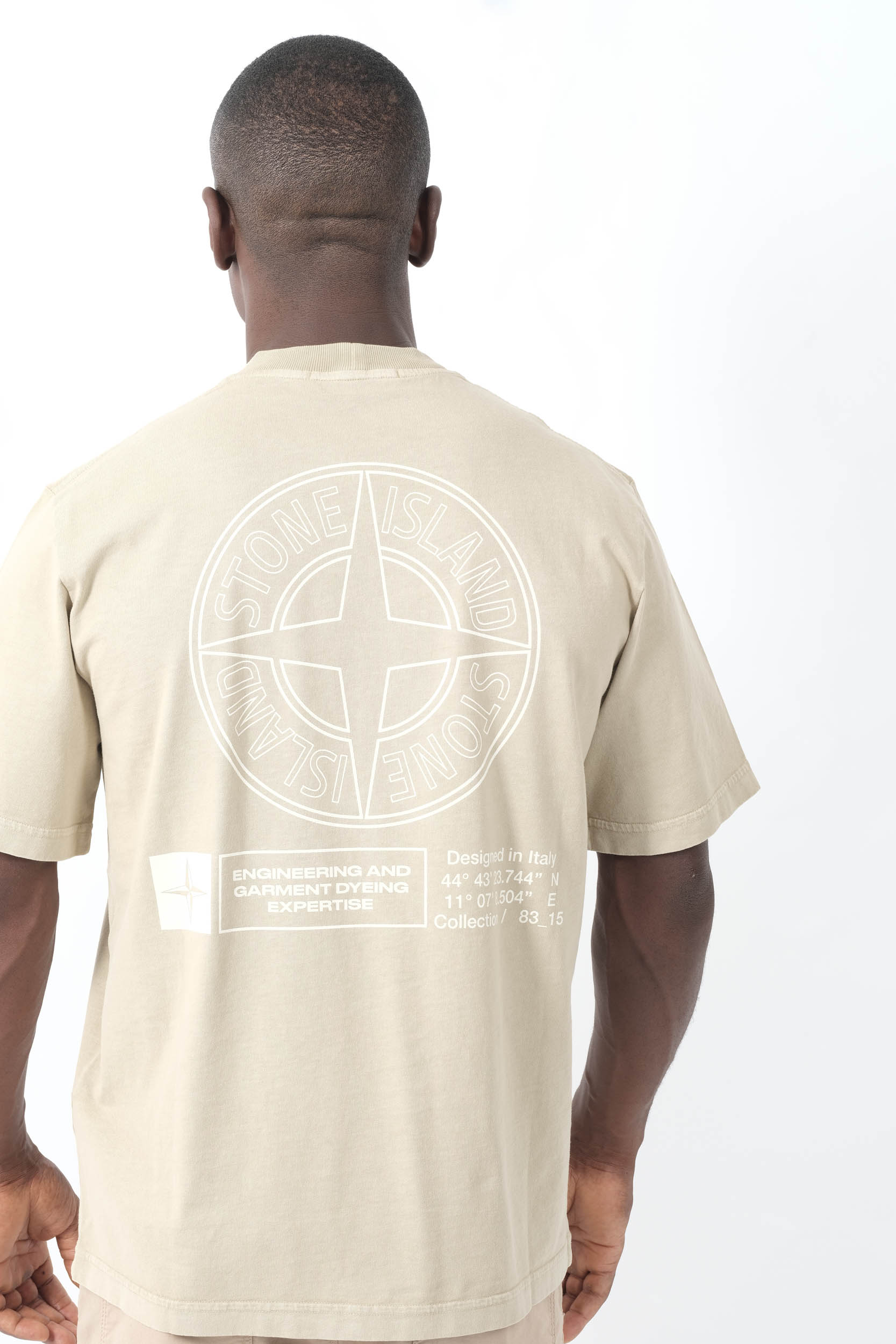 TEE-SHIRT STONE ISLAND BEIGE LOGO DOS 2100037-V009A