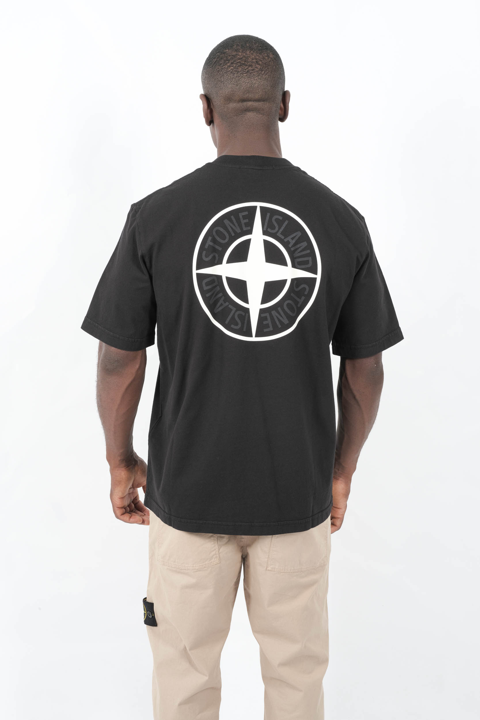 TEE-SHIRT STONE ISLAND OVERSIZE LOGO DOS NOIR 2100037-V0029