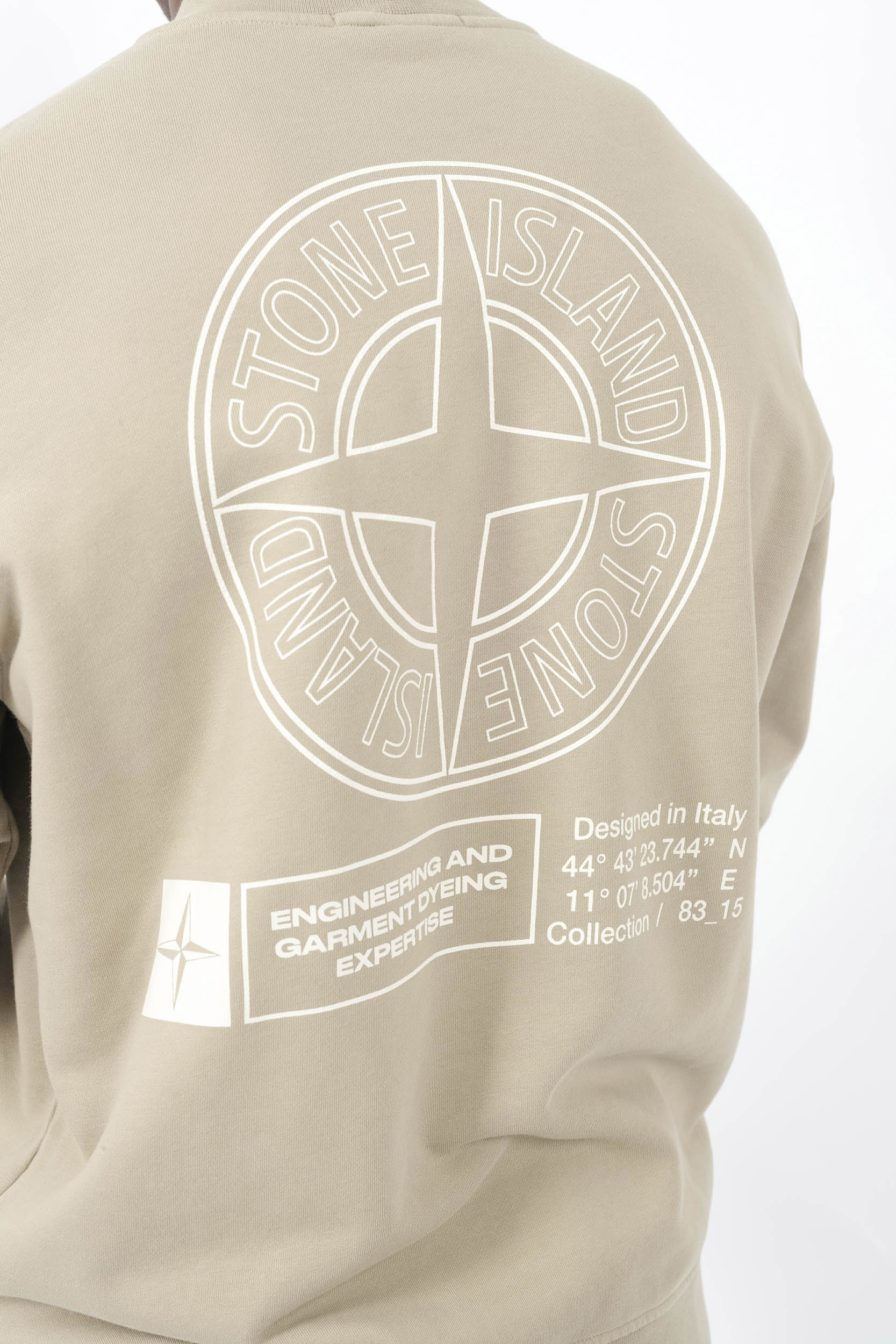  Image du produit SWEAT STONE ISLAND OVERSIZE BEIGE AVEC IMPRIME DANS LE DOS 6100018-V009A - 3