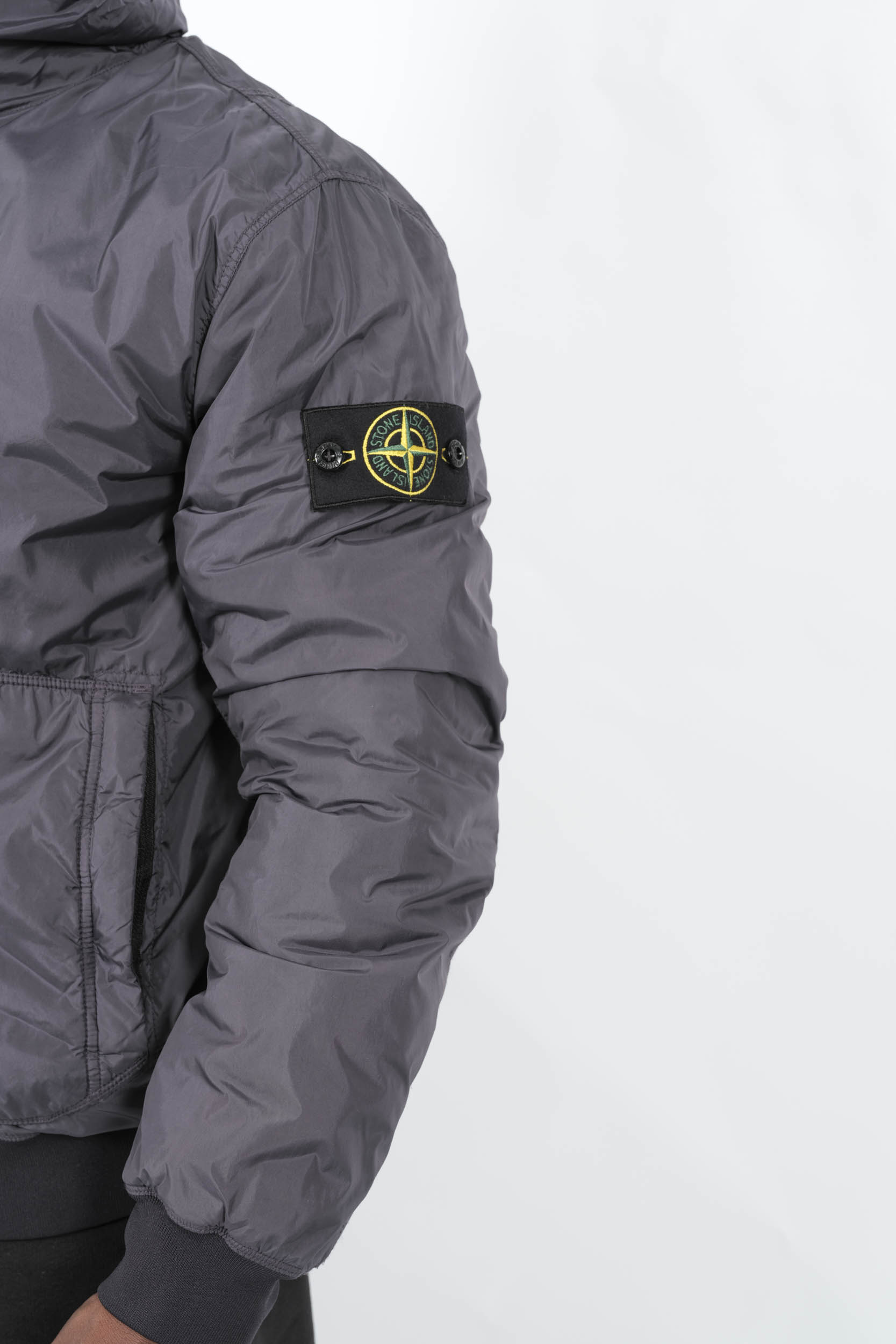 BLOUSON A CAPUCHE STONE ISLAND GRIS 4100013-V0026
