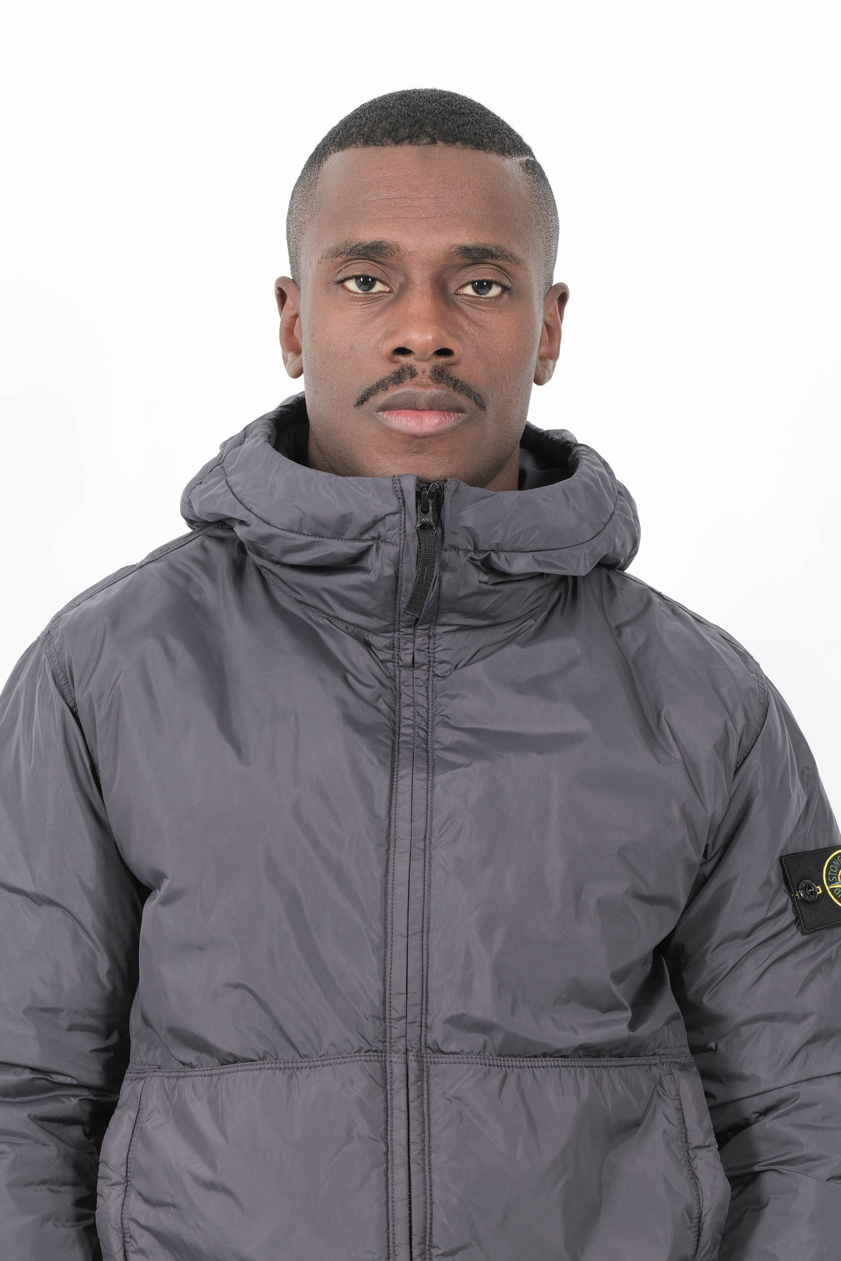 BLOUSON A CAPUCHE STONE ISLAND GRIS 4100013-V0026