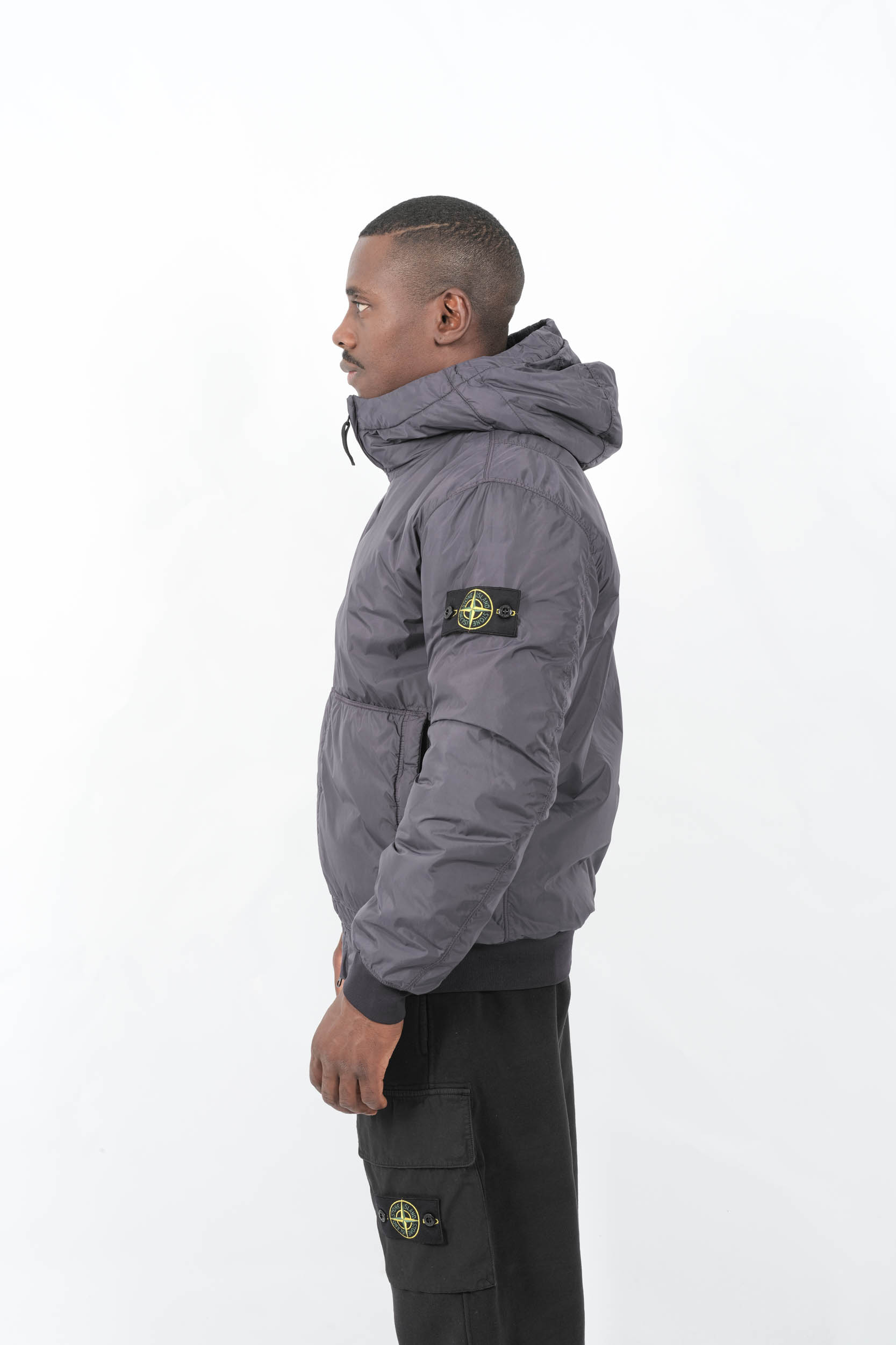 BLOUSON A CAPUCHE STONE ISLAND GRIS 4100013-V0026
