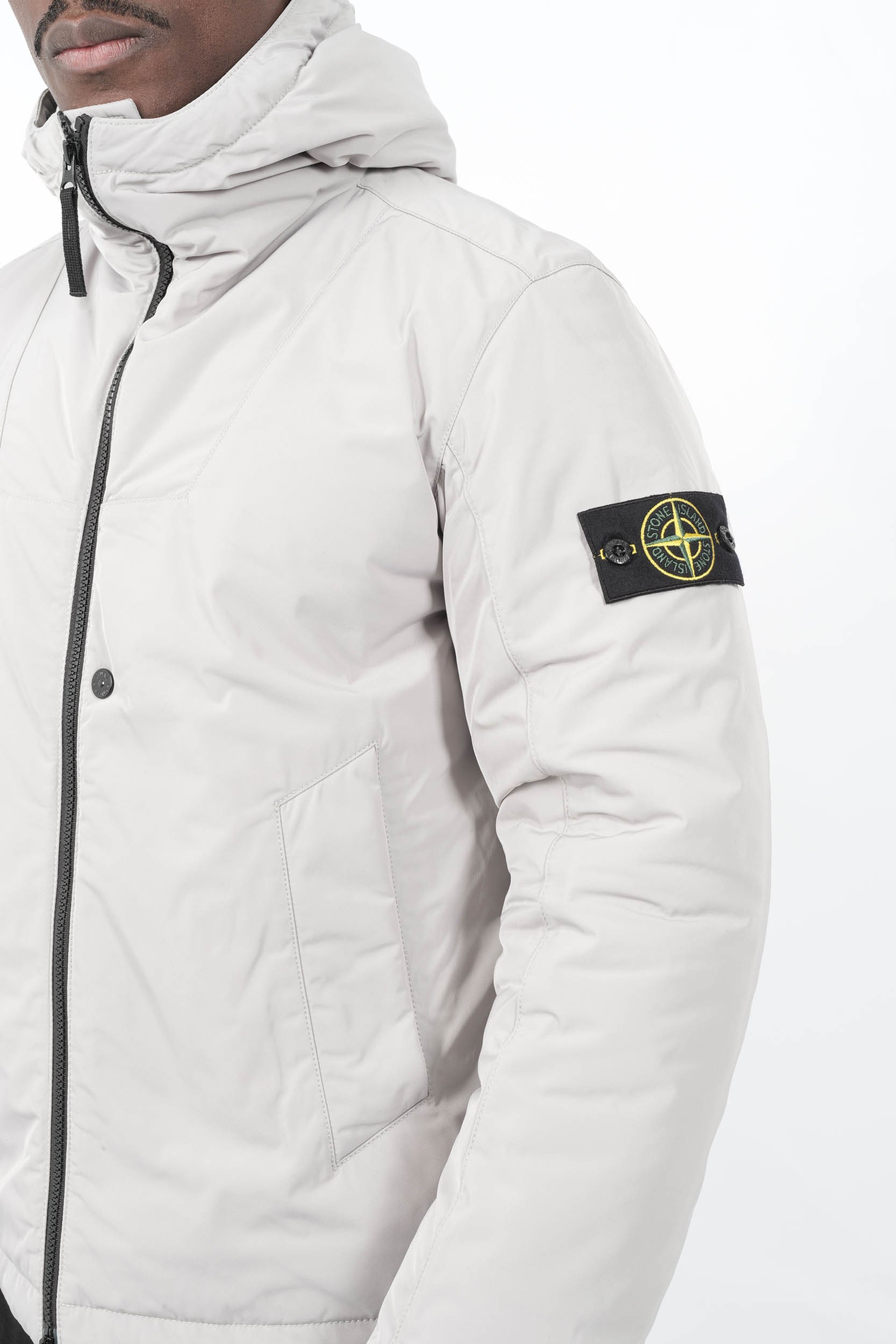 BLOUSON A CAPUCHE STONE ISLAND GRIS 4100047-V0061
