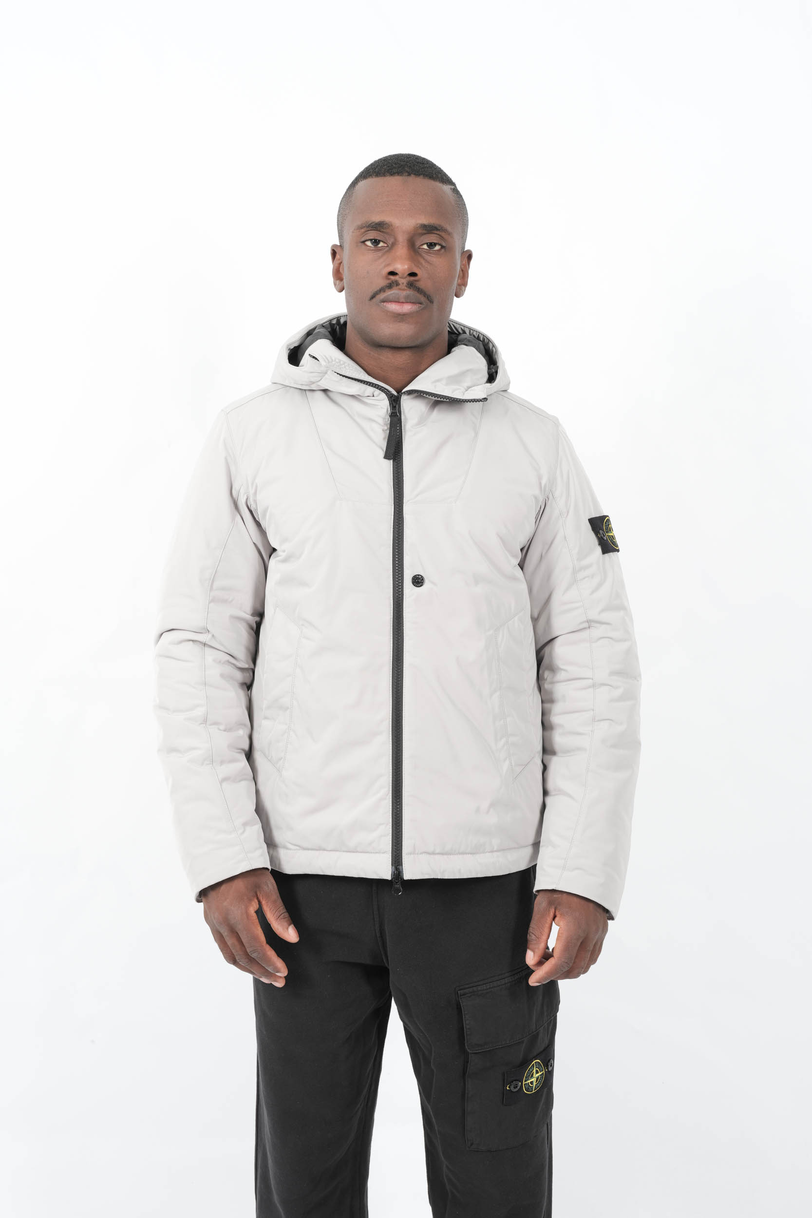 BLOUSON A CAPUCHE STONE ISLAND GRIS 4100047-V0061