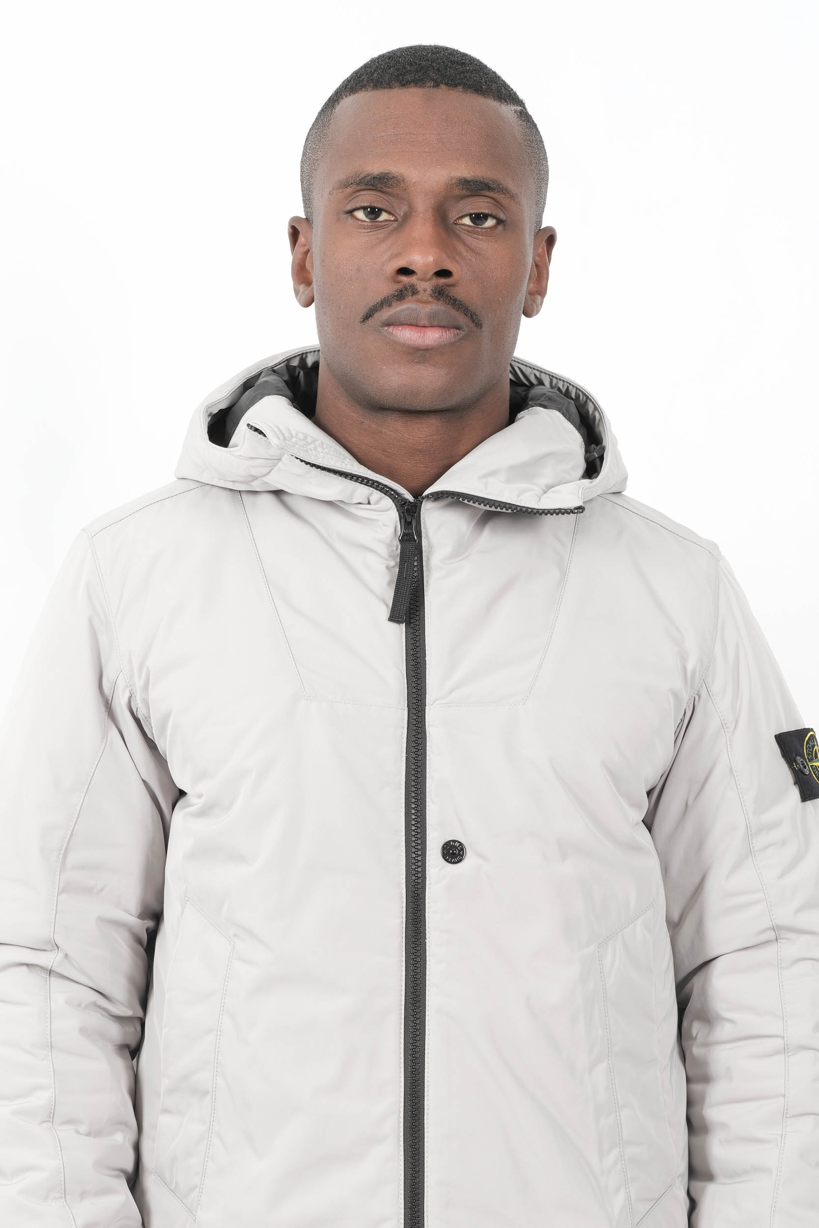 BLOUSON A CAPUCHE STONE ISLAND GRIS 4100047-V0061