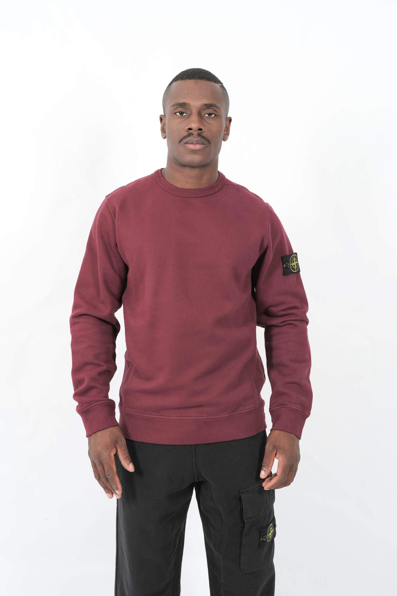 SWEAT STONE ISLAND COL ROND BORDEAUX 6100028-V0012
