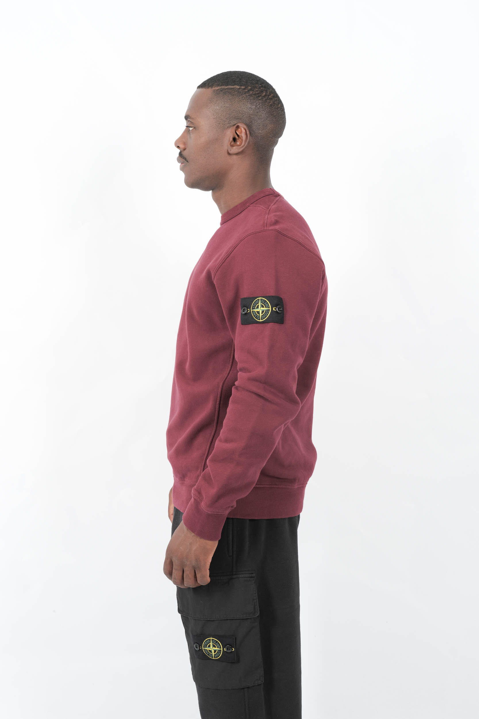 SWEAT STONE ISLAND COL ROND BORDEAUX 6100028-V0012