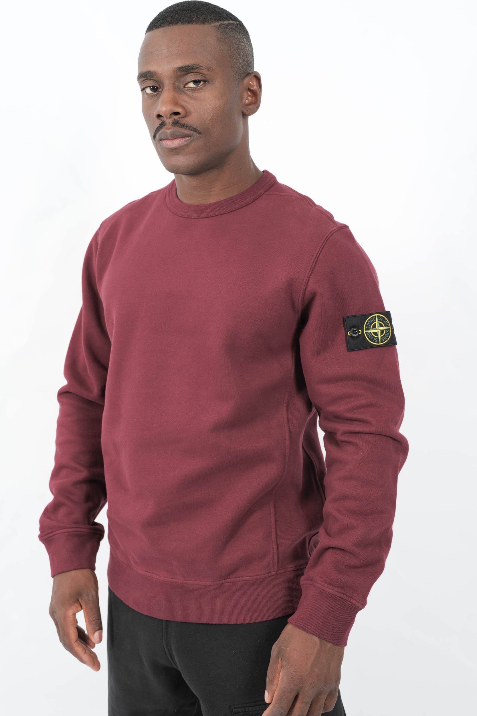SWEAT STONE ISLAND COL ROND BORDEAUX 6100028-V0012