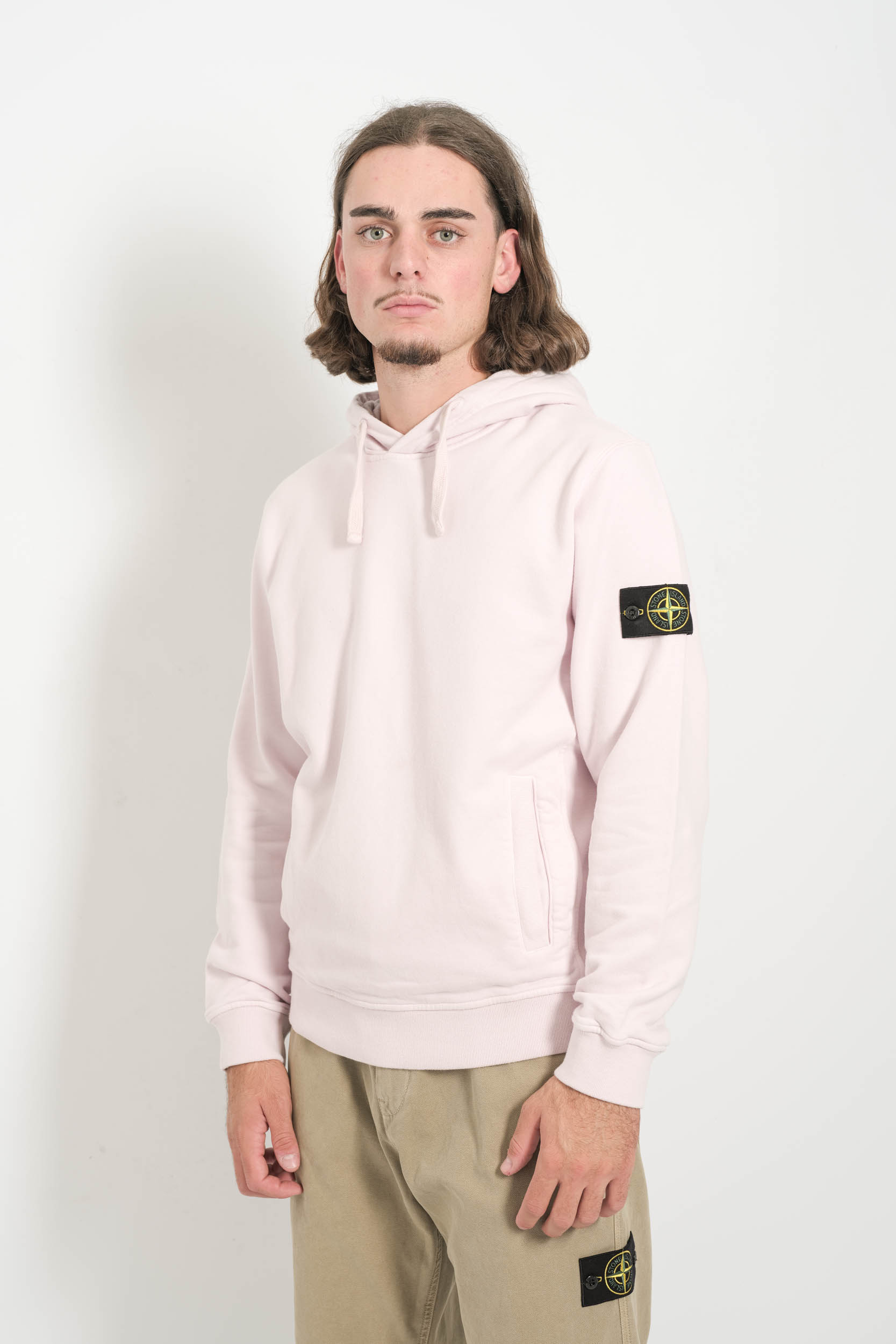 SWEAT STONE ISLAND A CAPUCHE ROSE 6100029-V0080