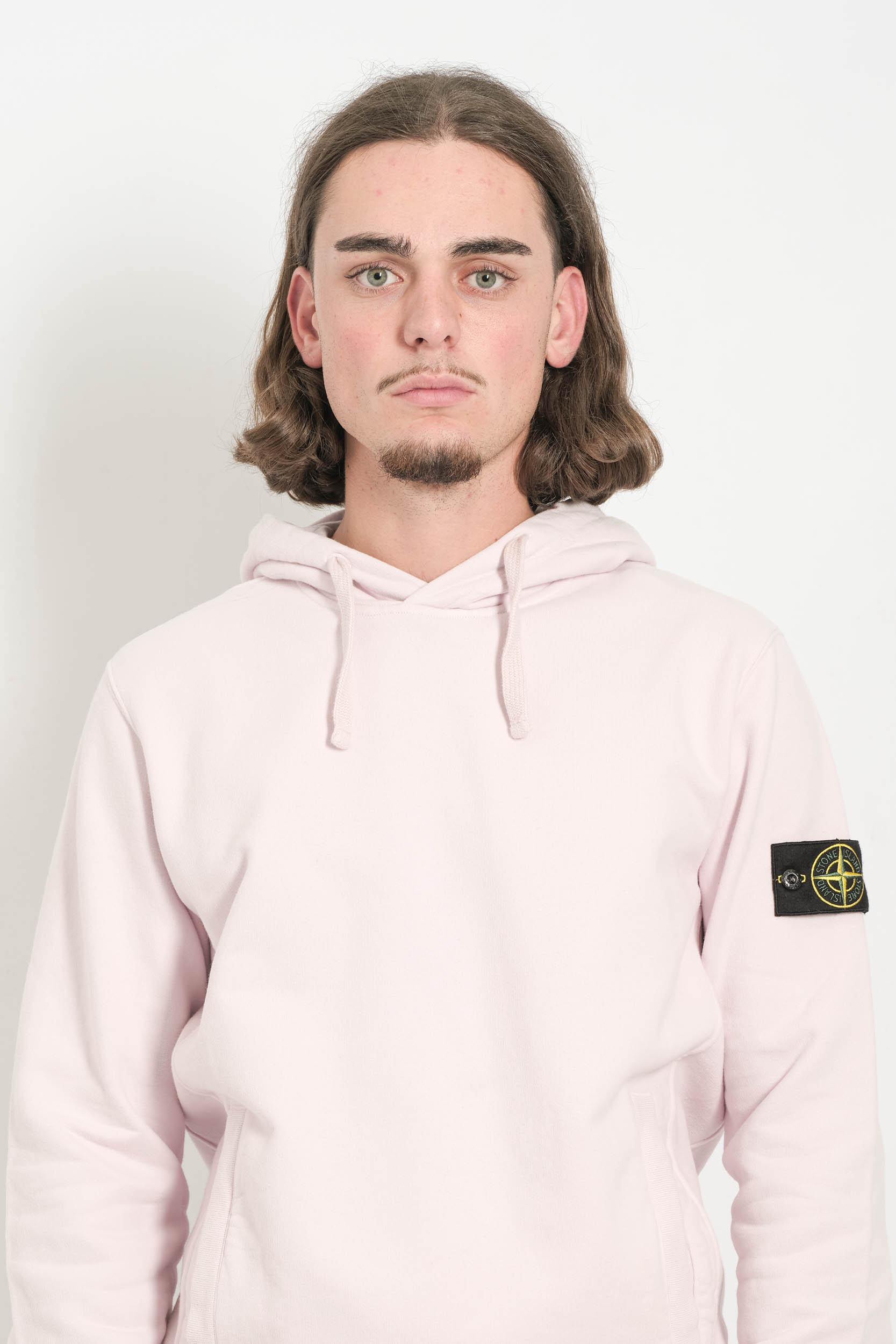 SWEAT STONE ISLAND A CAPUCHE ROSE 6100029-V0080