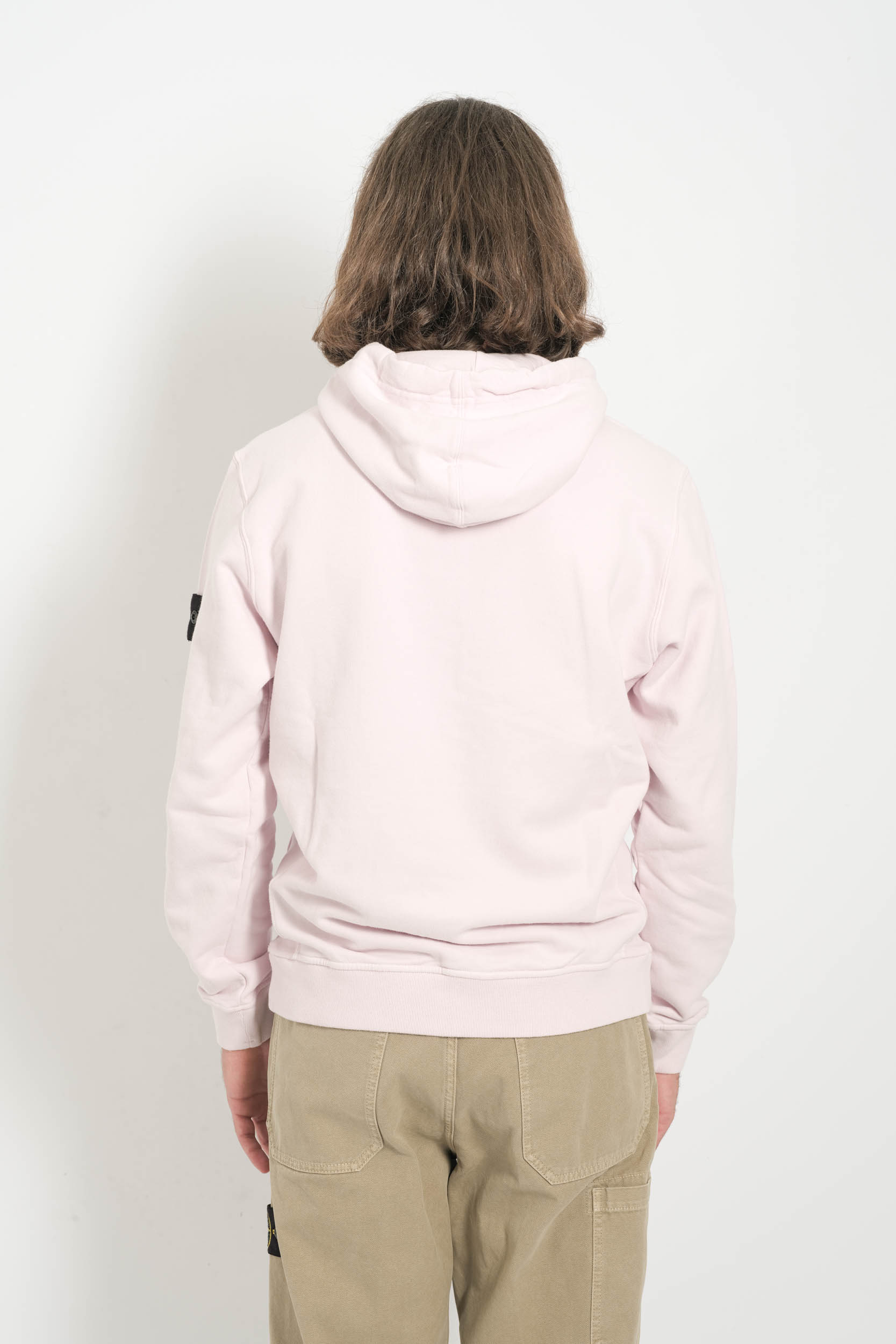 SWEAT STONE ISLAND A CAPUCHE ROSE 6100029-V0080