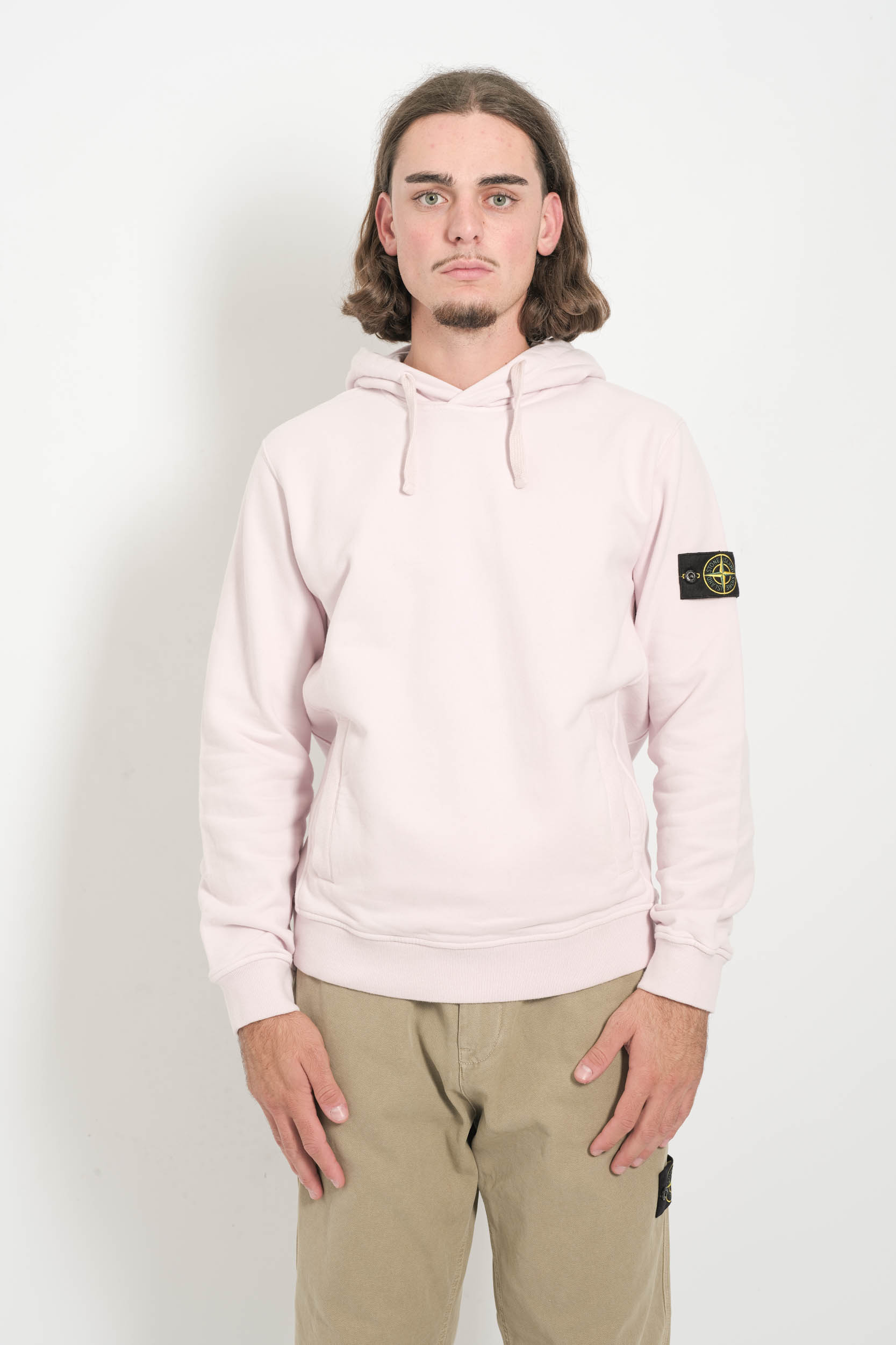 SWEAT STONE ISLAND A CAPUCHE ROSE 6100029-V0080