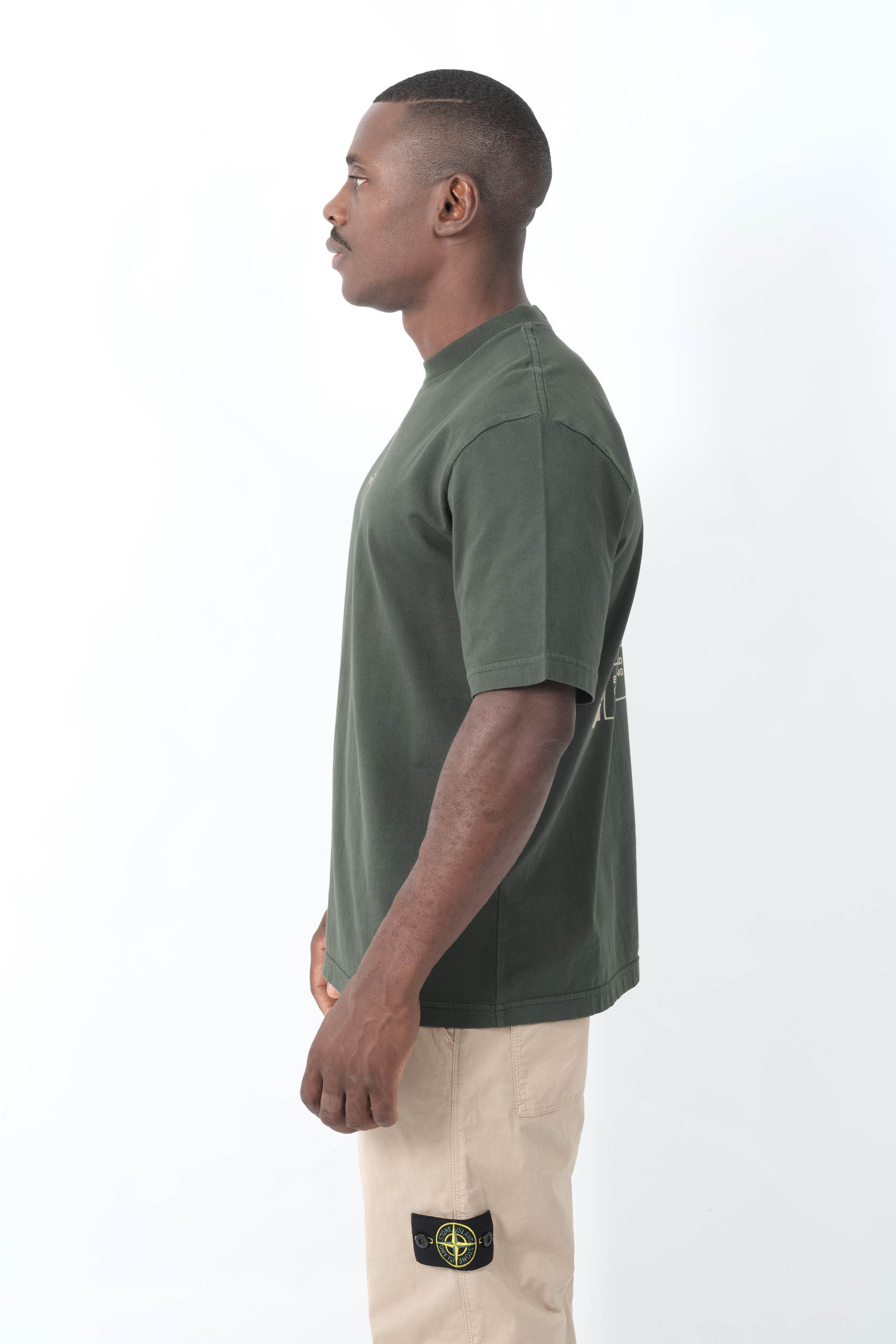 TEE-SHIRT STONE ISLAND OVERSIZE LOGO DOS VERT 2100037-V005E