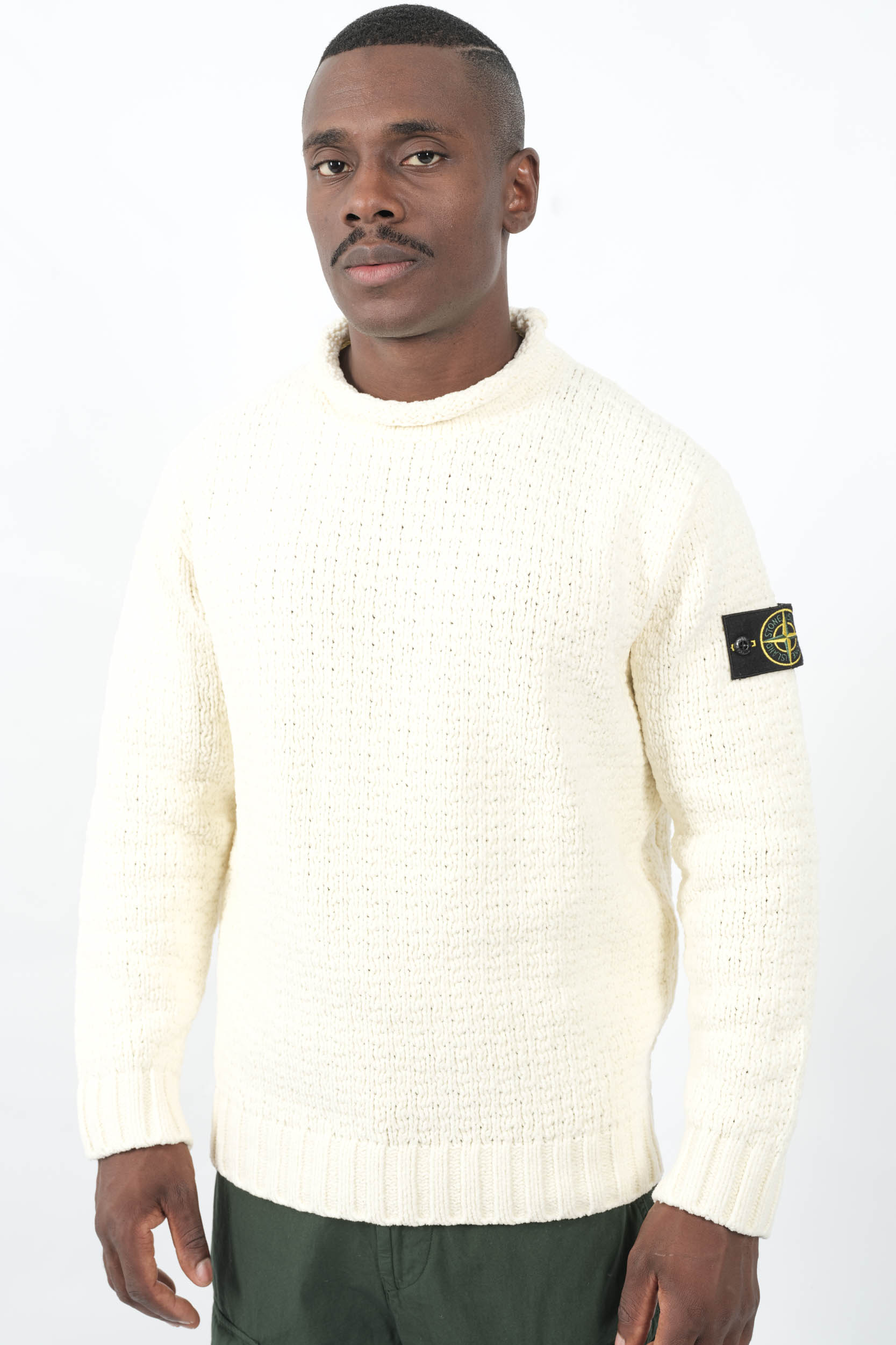  Image du produit PULL STONE ISLAND EN CHENILLE DE COTON BLANC CREME 5100019-V0093 - 2