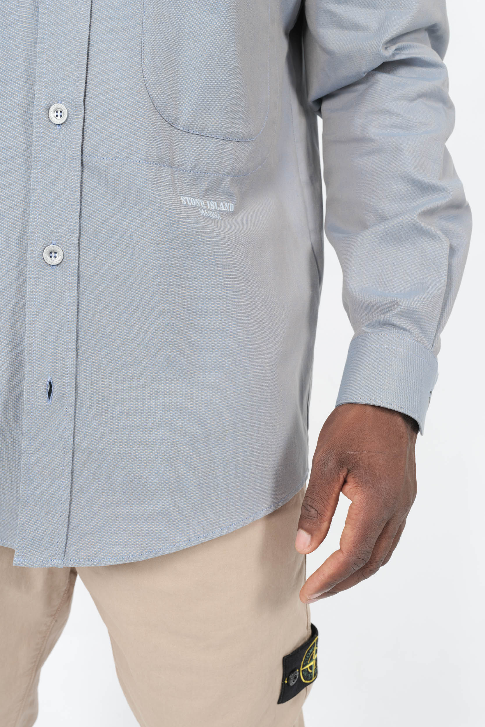  Image du produit CHEMISE STONE ISLAND MARINA BLEUE CLAIR EN OXFORD 1100003-V0040 - 3
