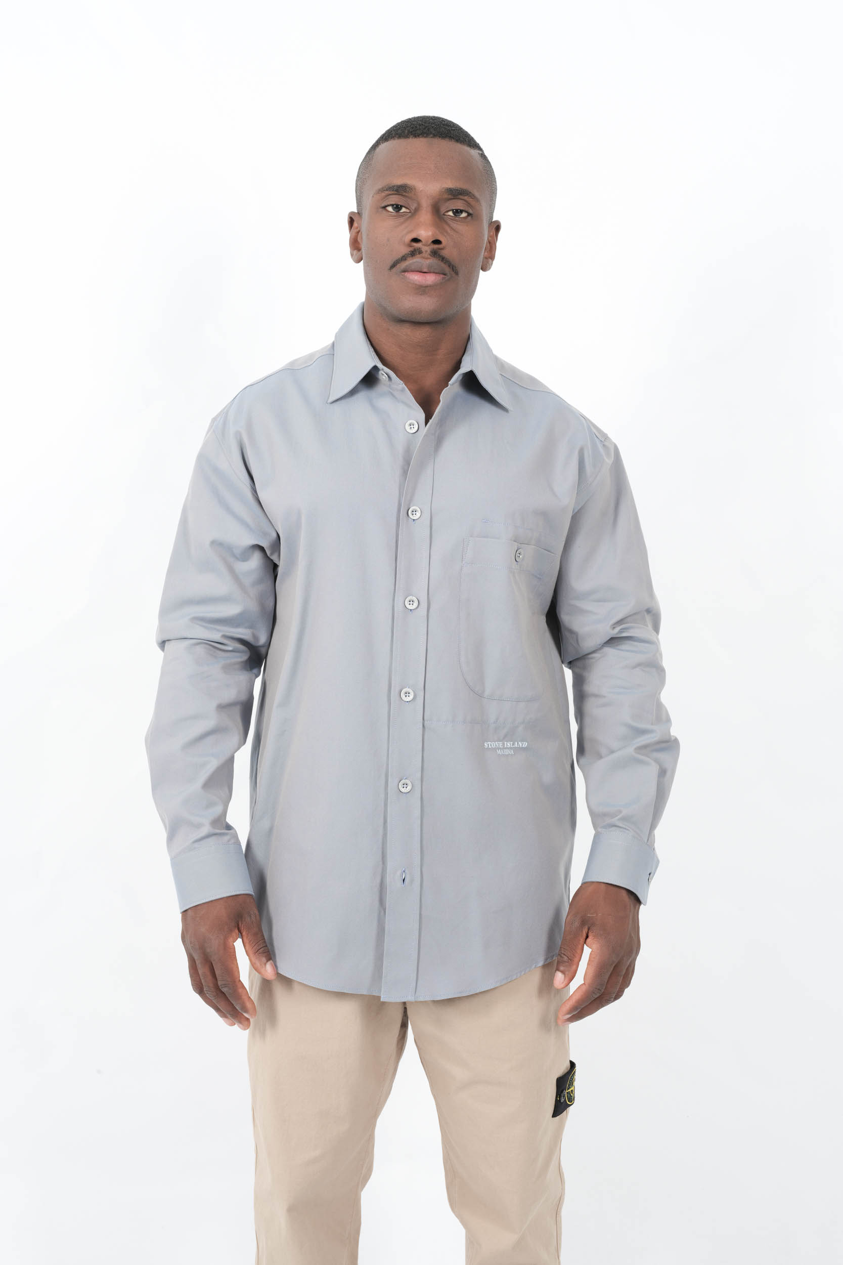  Image du produit CHEMISE STONE ISLAND MARINA BLEUE CLAIR EN OXFORD 1100003-V0040 - 4