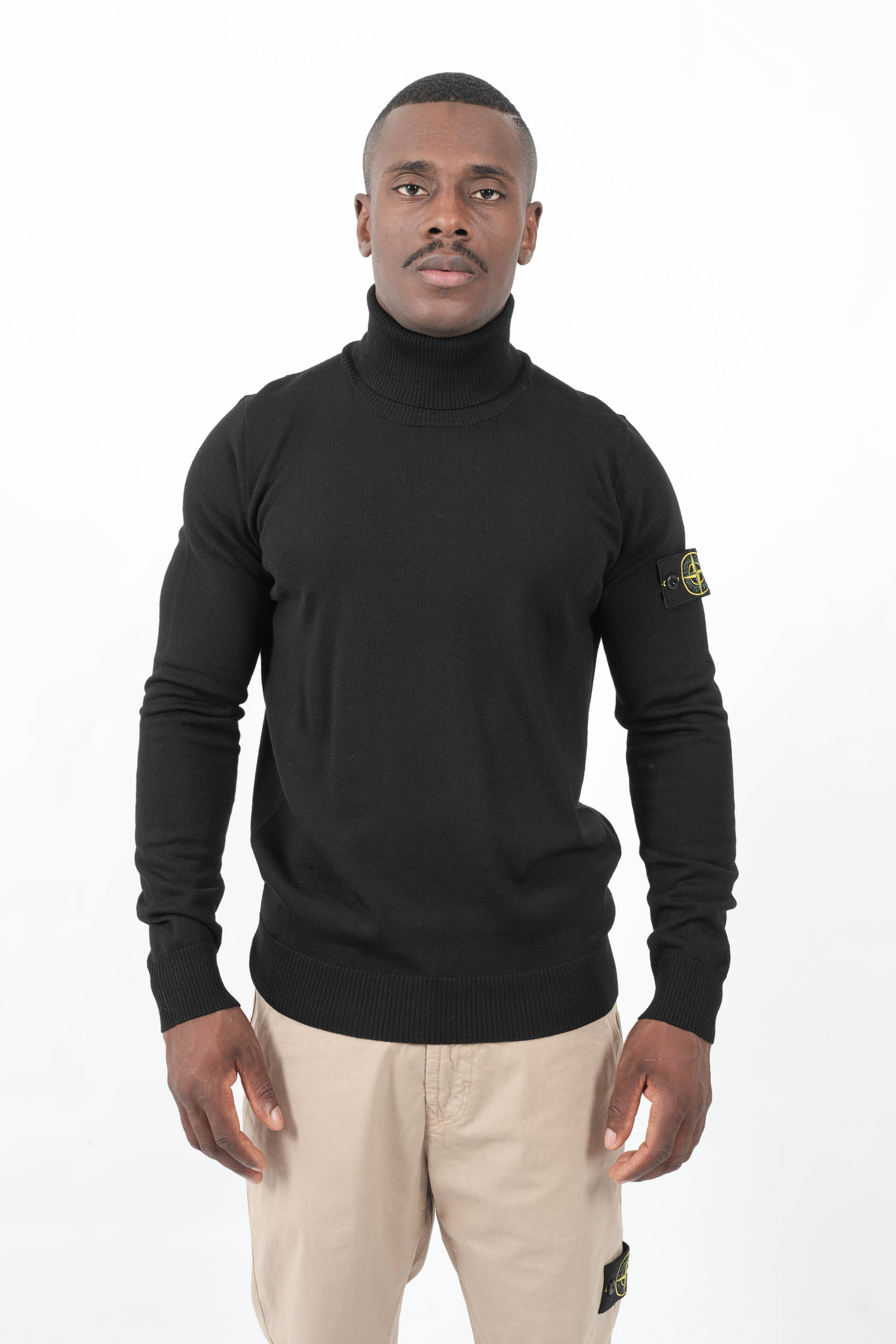 PULL COL ROULE STONE ISLAND NOIR 5100025-V0029