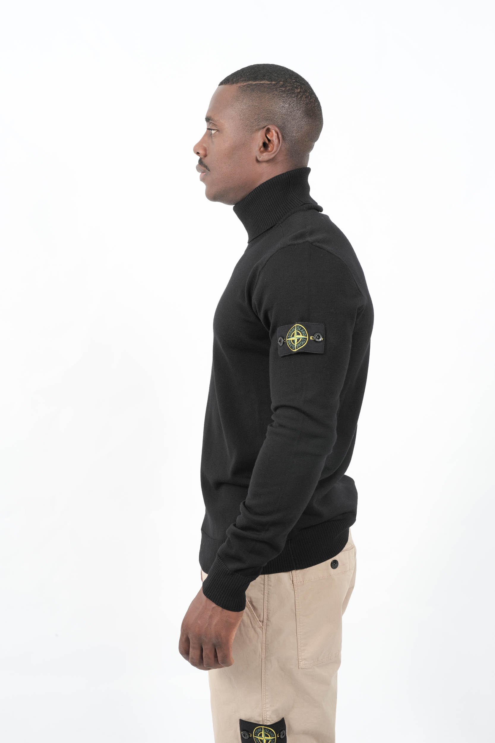 PULL COL ROULE STONE ISLAND NOIR 5100025-V0029