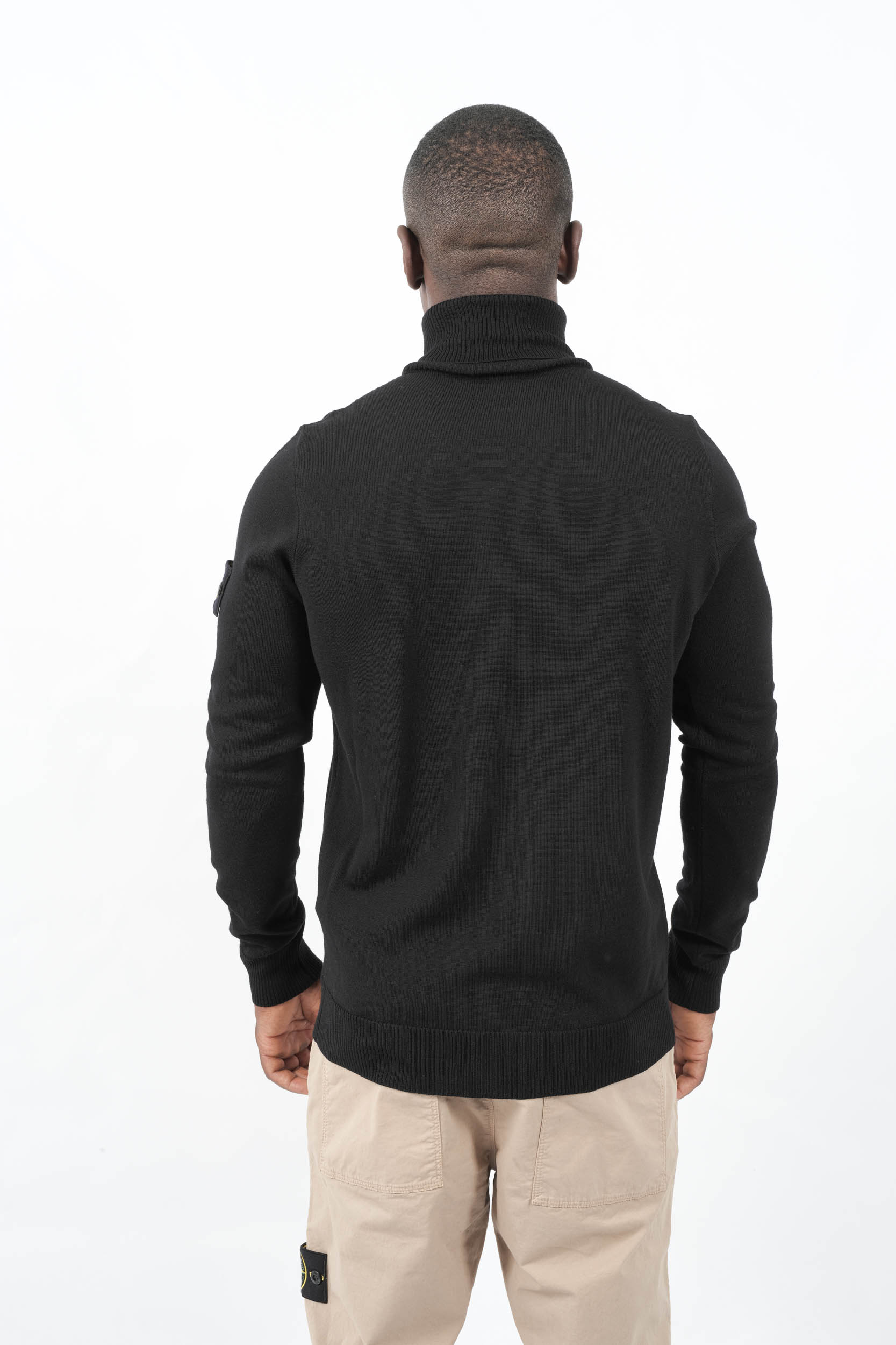 PULL COL ROULE STONE ISLAND NOIR 5100025-V0029