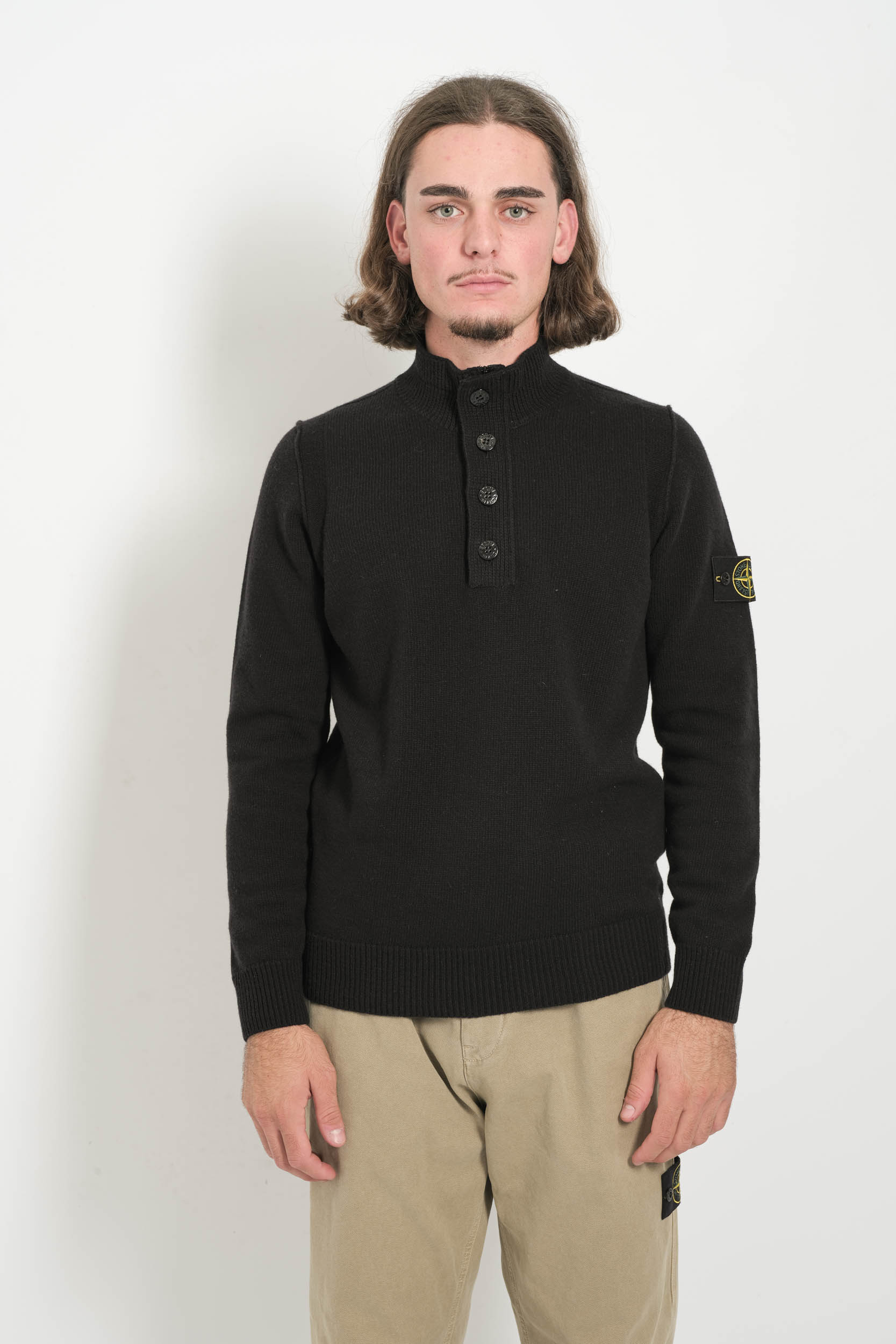  Image du produit PULL STONE ISLAND DEMI-ZIP ET BOUTONS NOIR 5100040-V0029 - 9