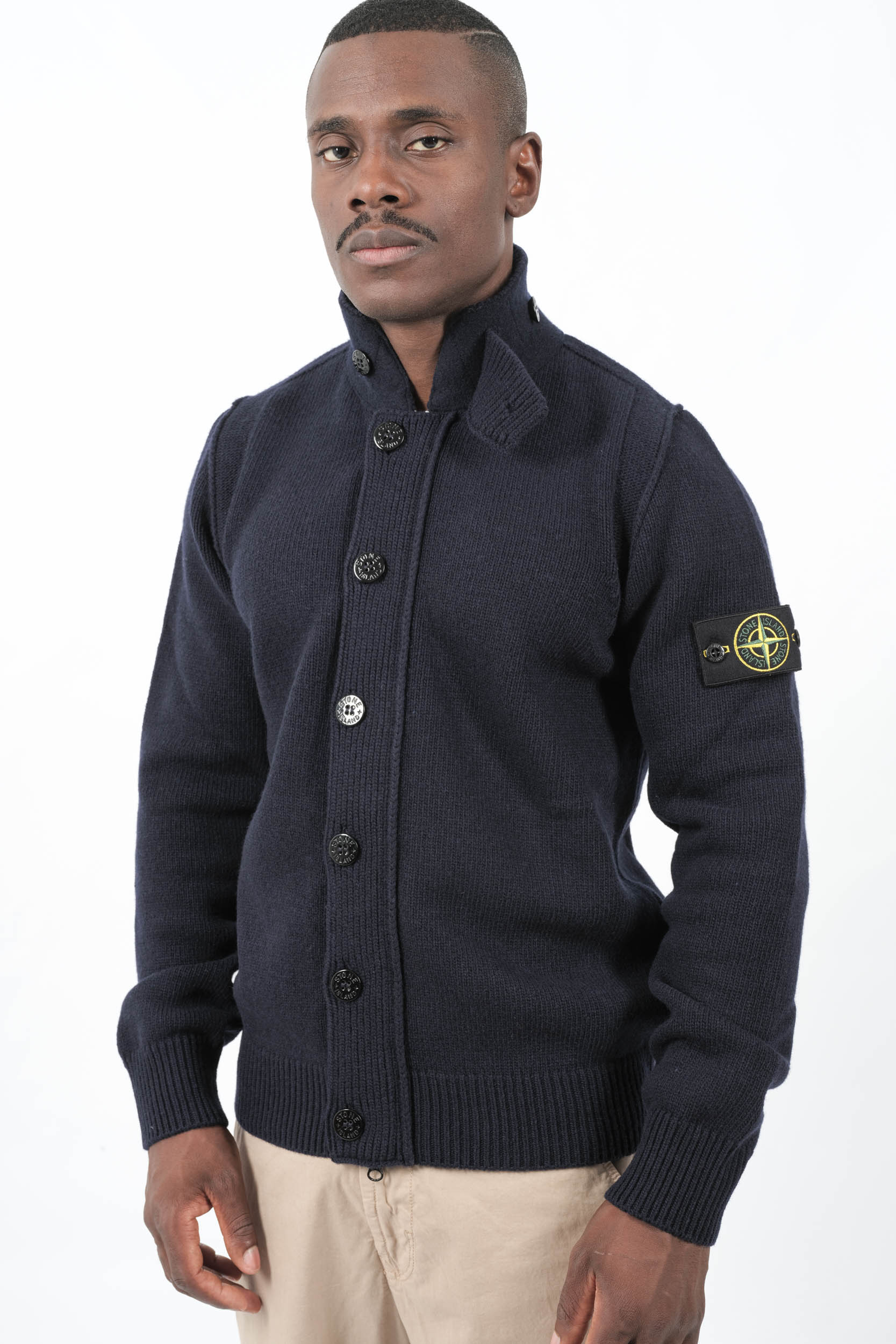 GILET STONE ISLAND AVEC BOUTONS MARINE 5100047-V0020