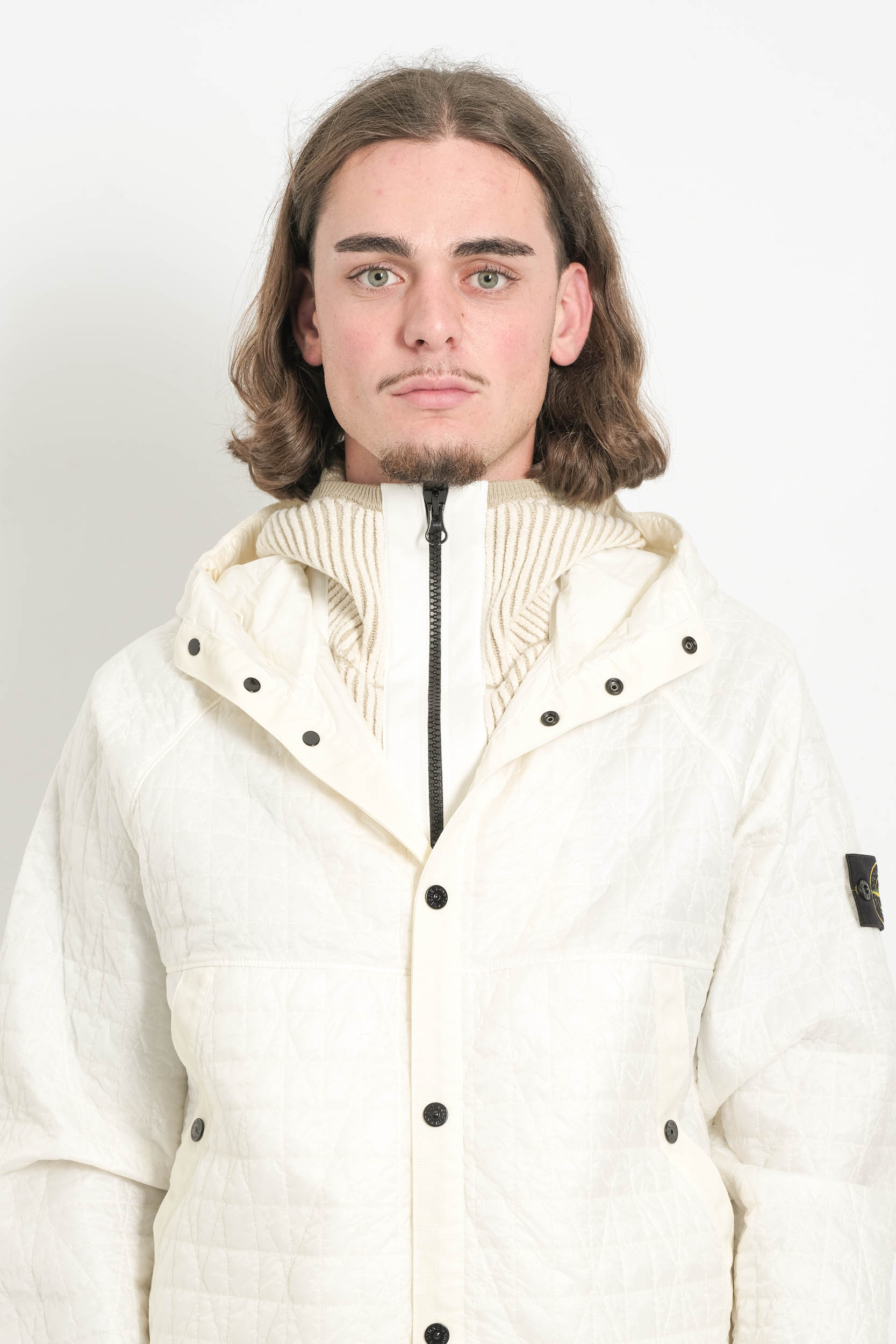 BLOUSON STONE ISLAND A CAPUCHE CREME 4100023-V0093