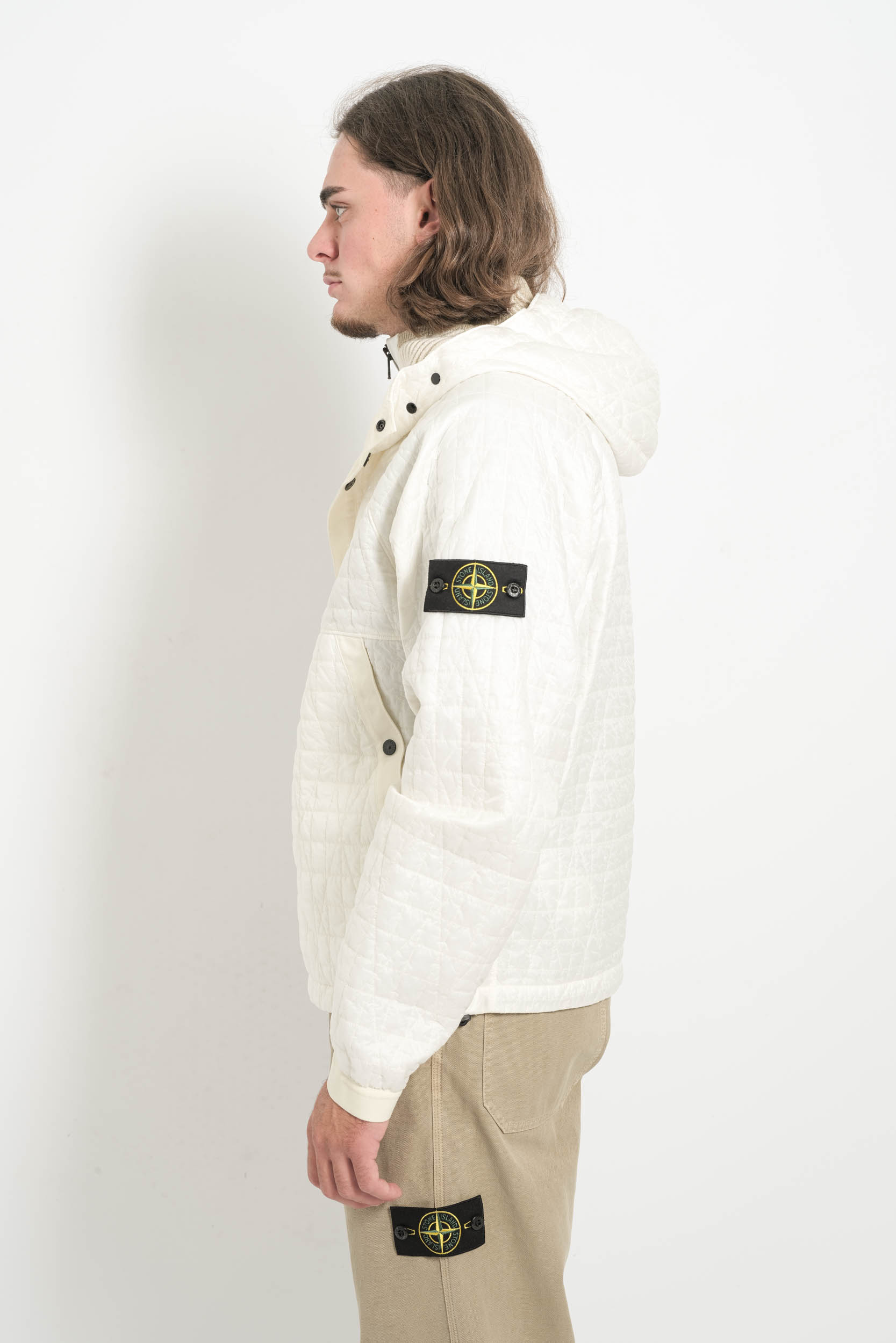 BLOUSON STONE ISLAND A CAPUCHE CREME 4100023-V0093
