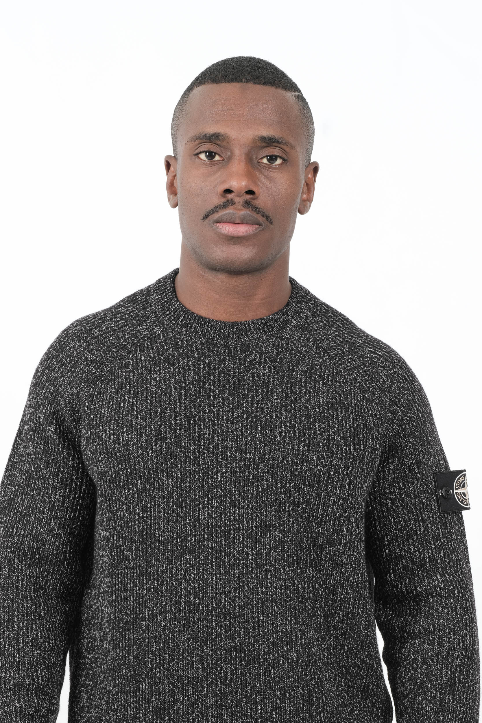 PULL STONE ISLAND NOIR REFLECHISSANT 51000026-V0M29