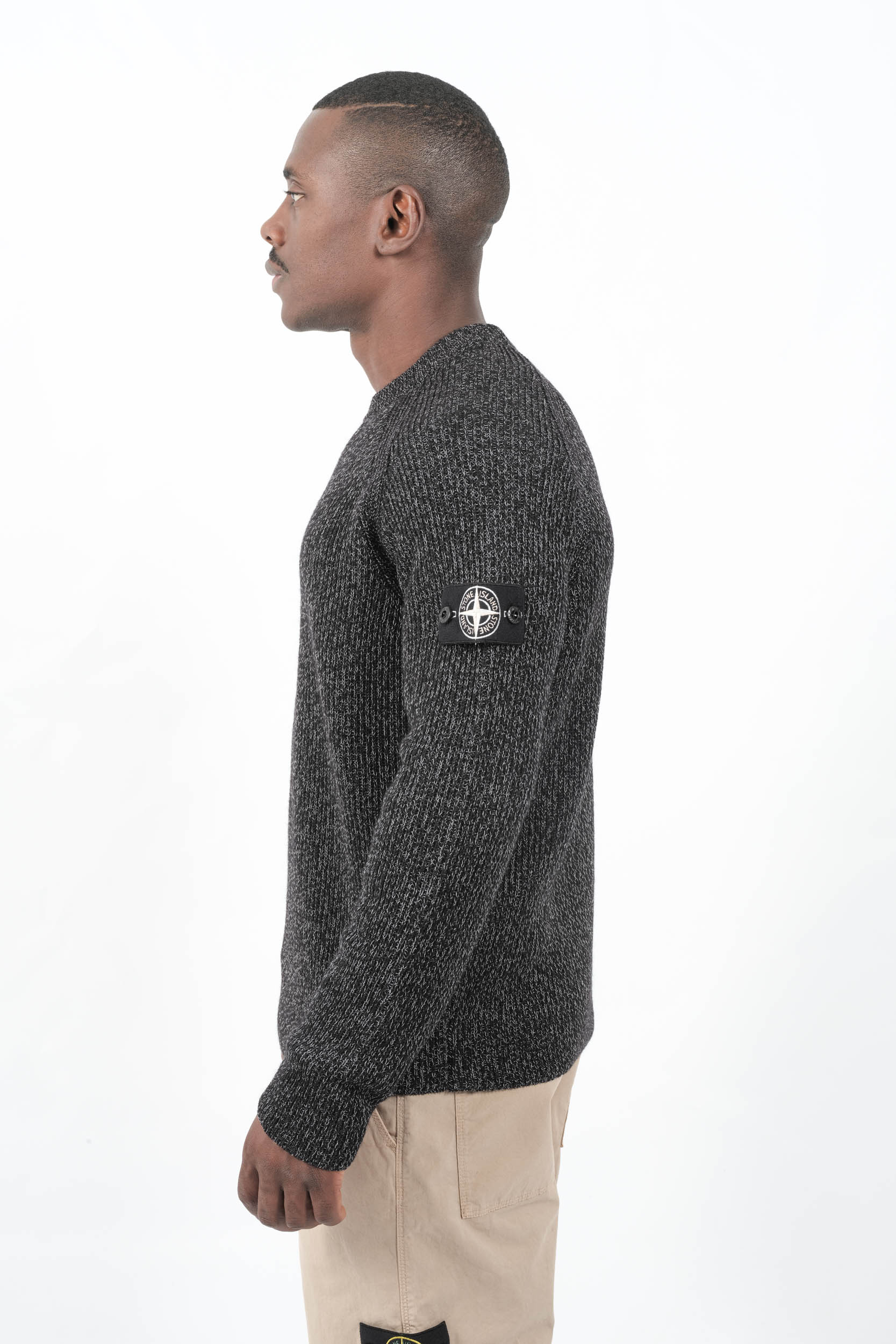 PULL STONE ISLAND NOIR REFLECHISSANT 51000026-V0M29