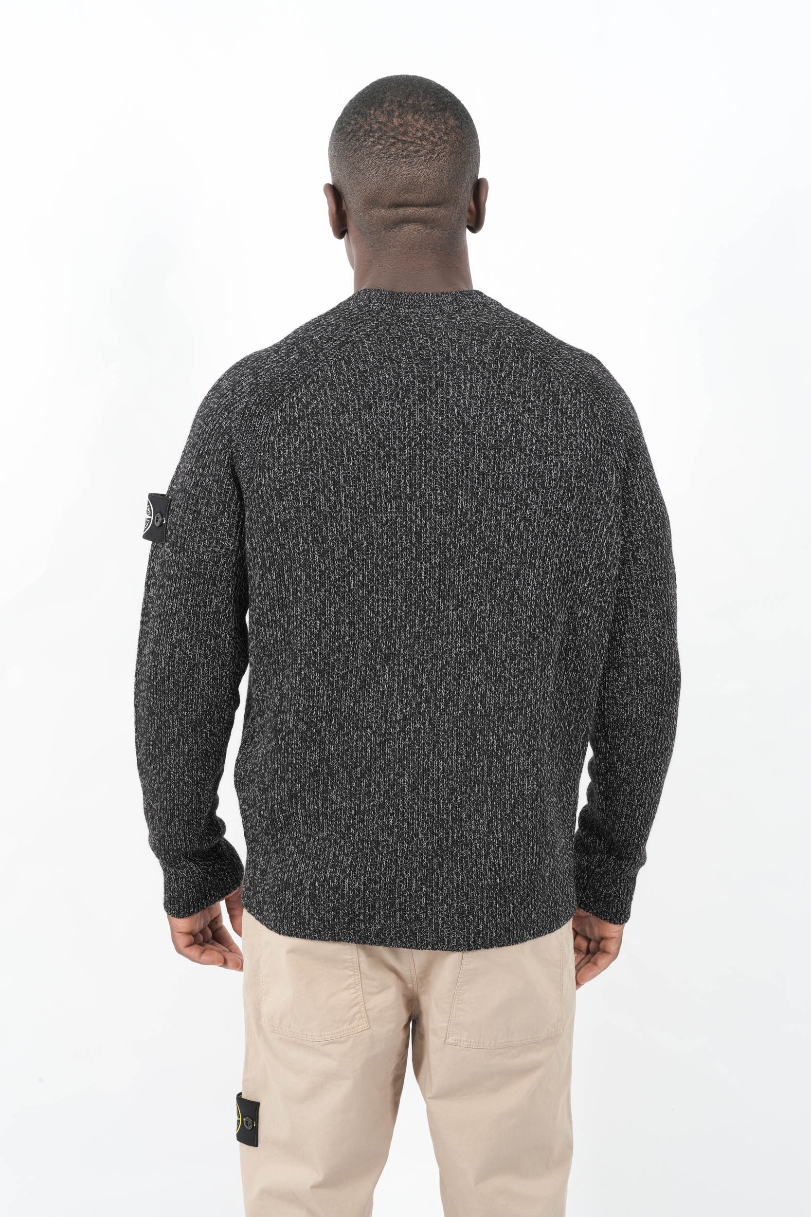 PULL STONE ISLAND NOIR REFLECHISSANT 51000026-V0M29