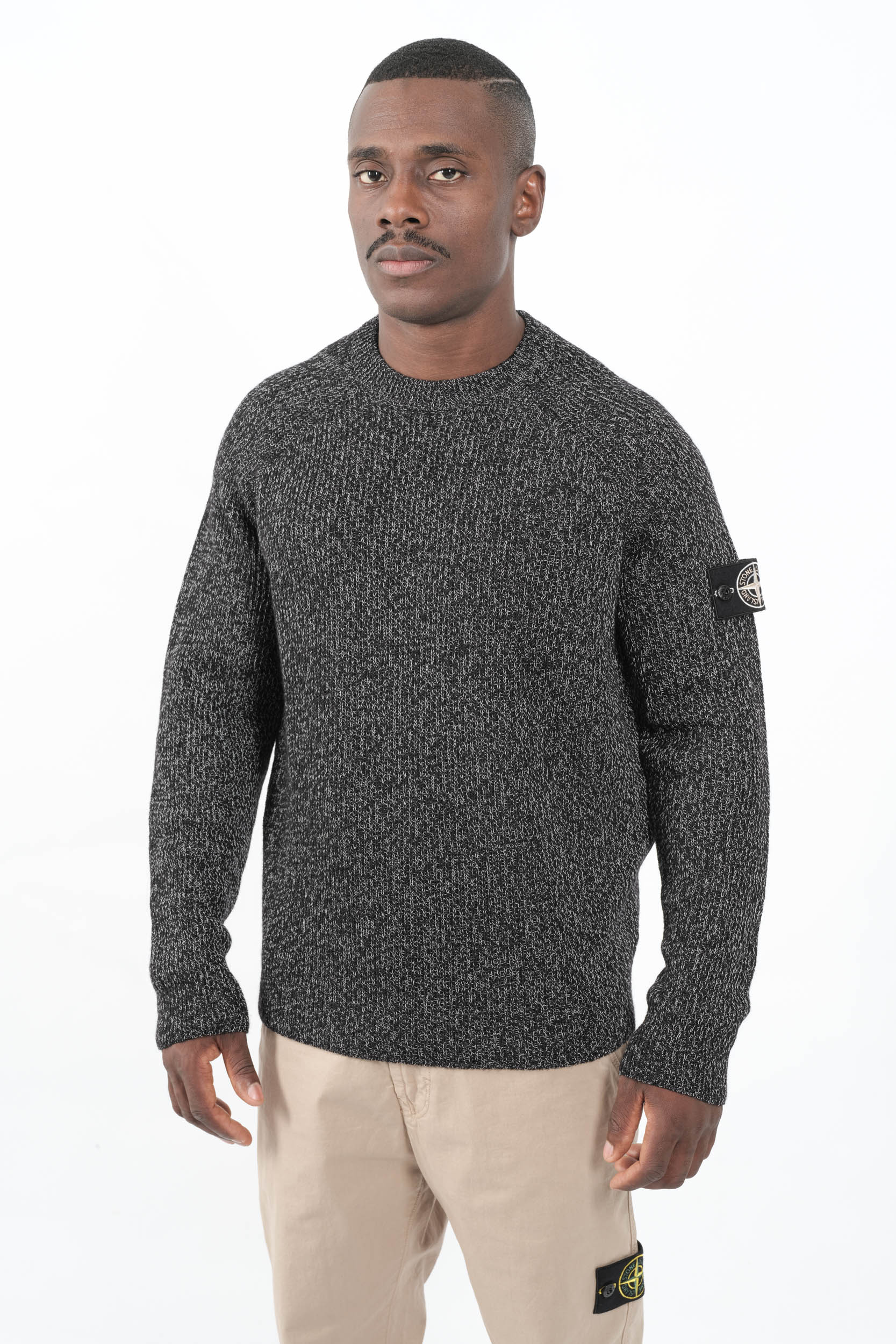 PULL STONE ISLAND NOIR REFLECHISSANT 51000026-V0M29