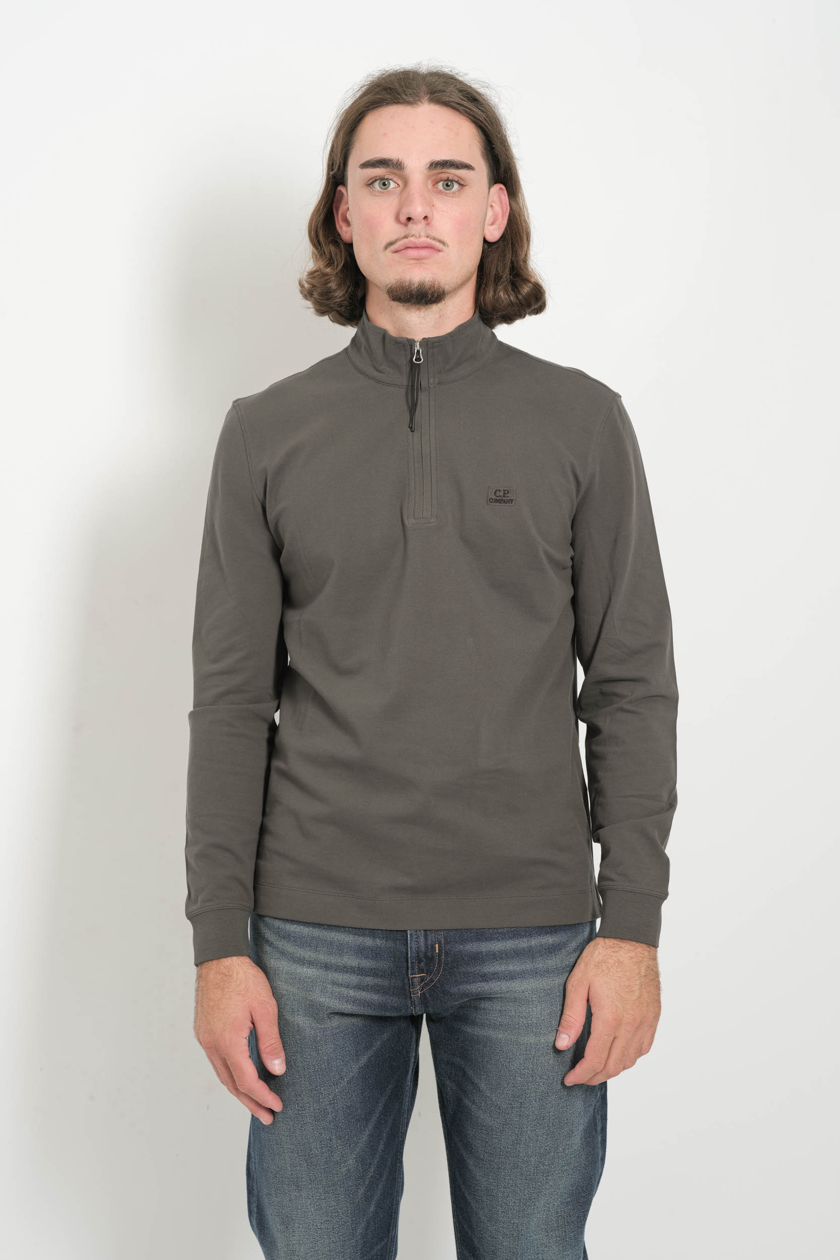  Image du produit POLO A MANCHES LONGUES CP COMPANY GRIS PLOMB L144A-978 - 4