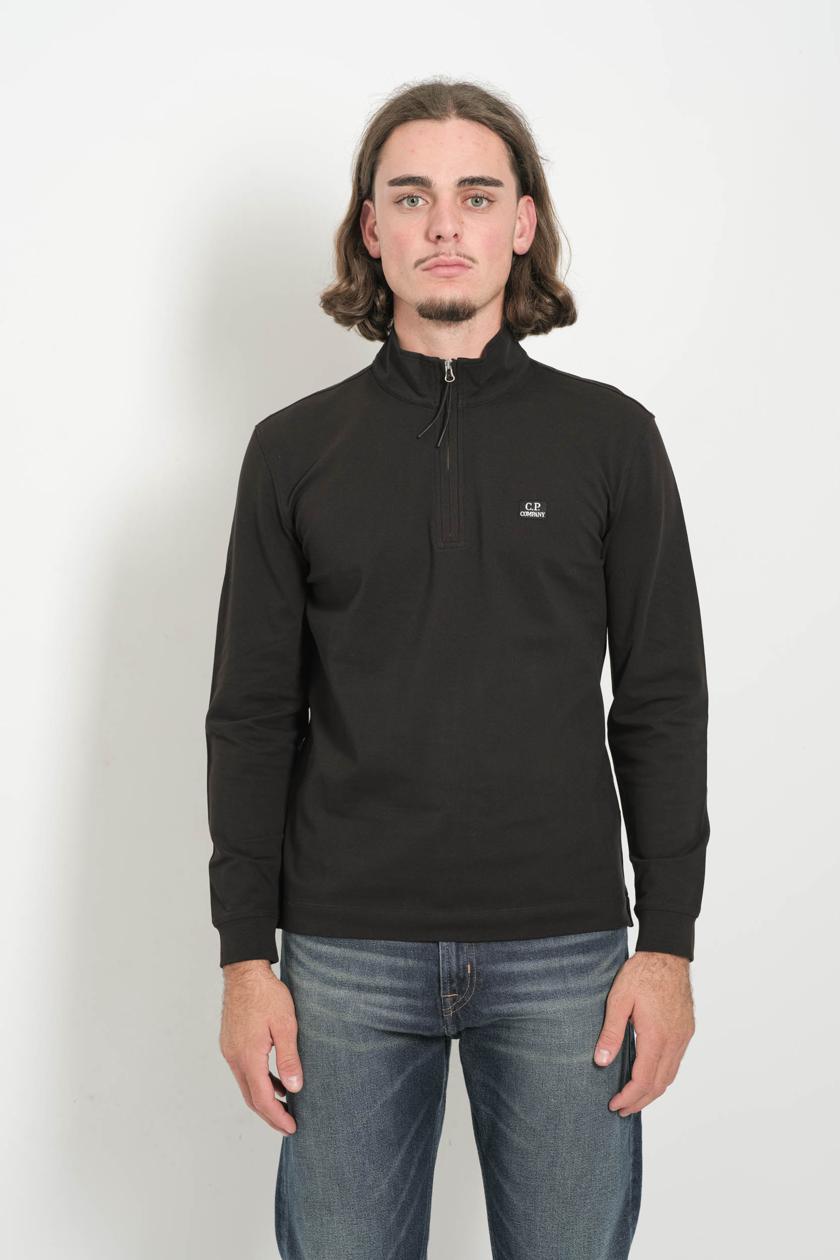 POLO A MANCHES LONGUES CP COMPANY NOIR L144A-999