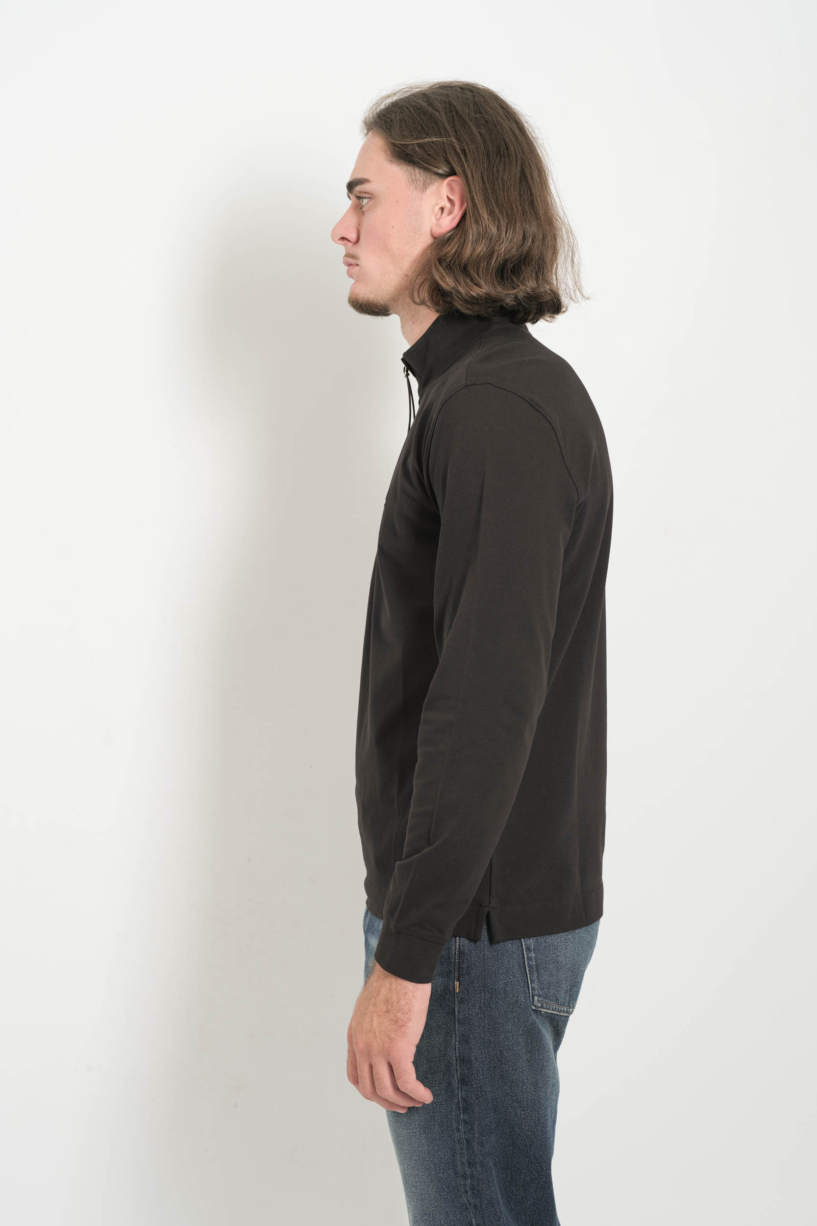 POLO A MANCHES LONGUES CP COMPANY NOIR L144A-999