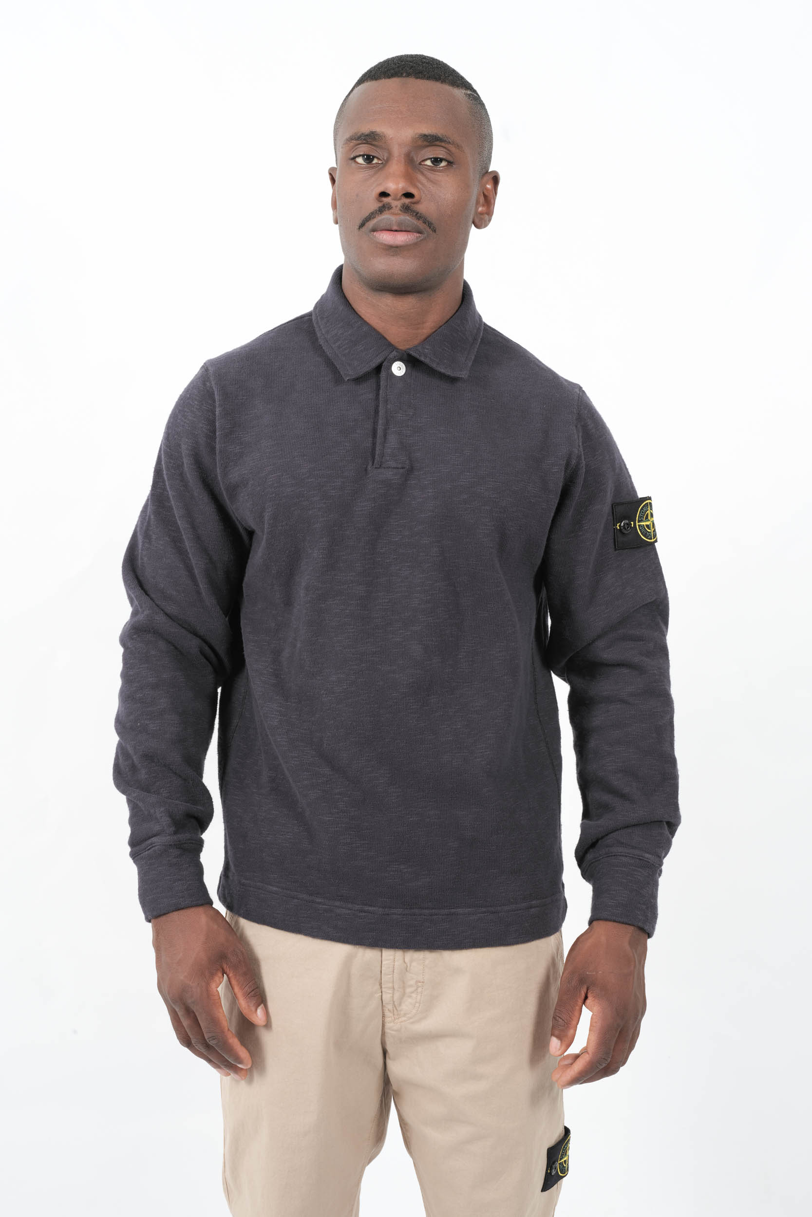 SWEAT STONE ISLAND COL CHEMISE MARINE 6100054-V0026