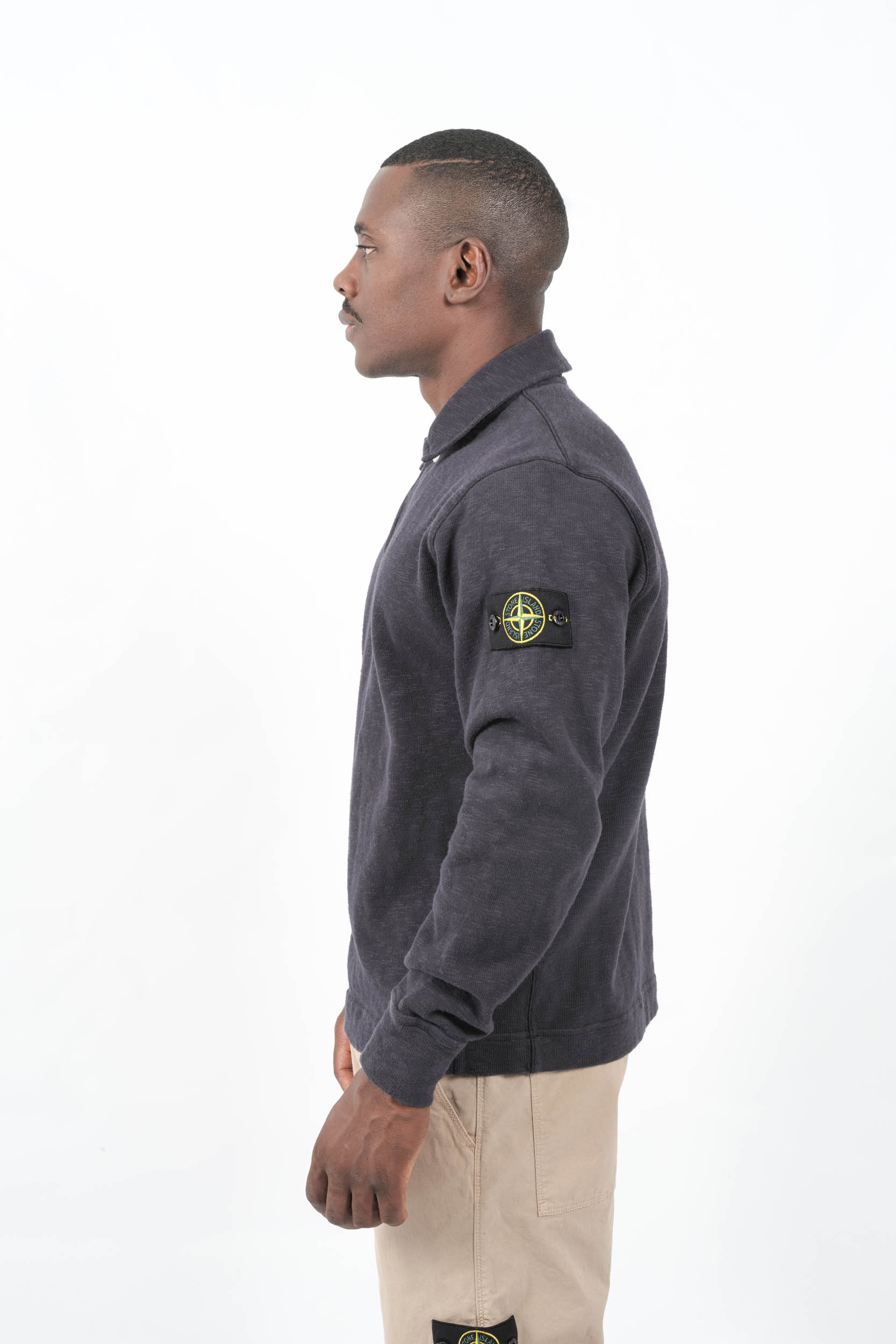 SWEAT STONE ISLAND COL CHEMISE MARINE 6100054-V0026