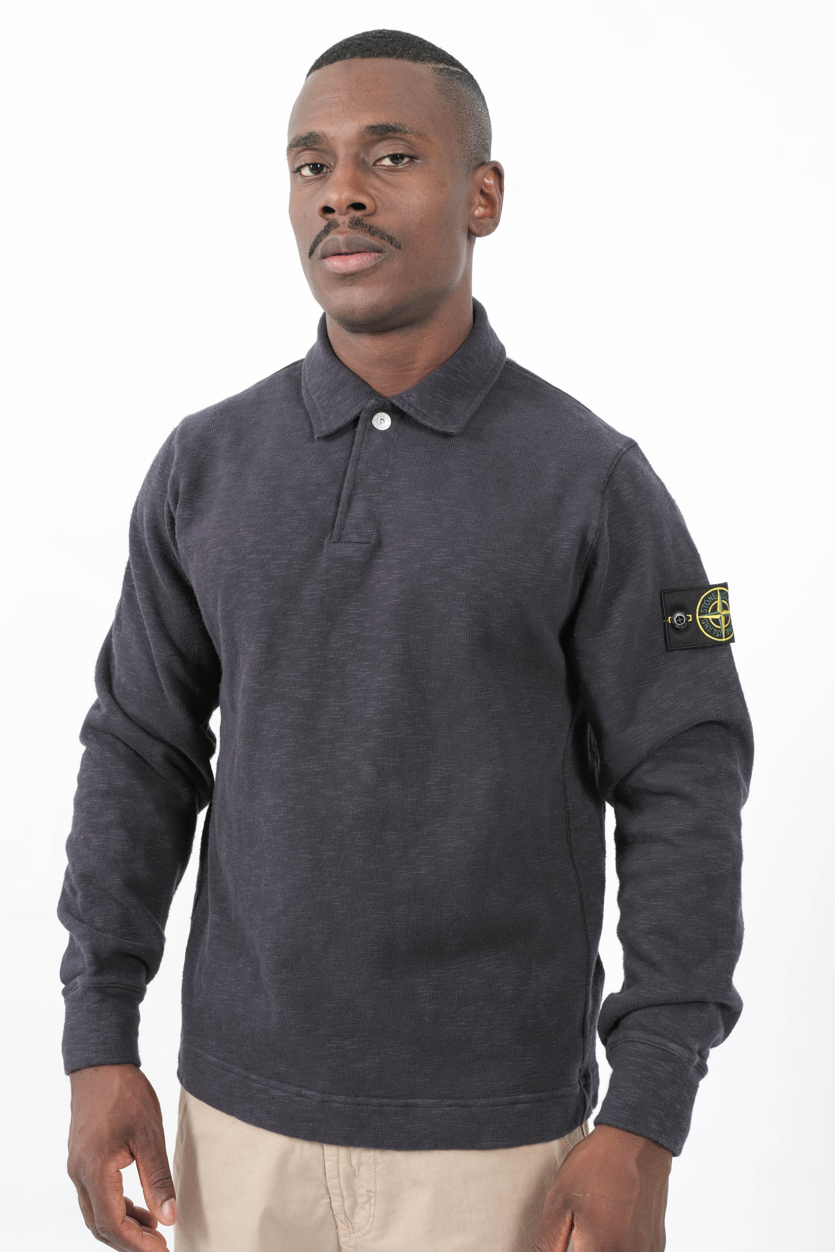 SWEAT STONE ISLAND COL CHEMISE MARINE 6100054-V0026