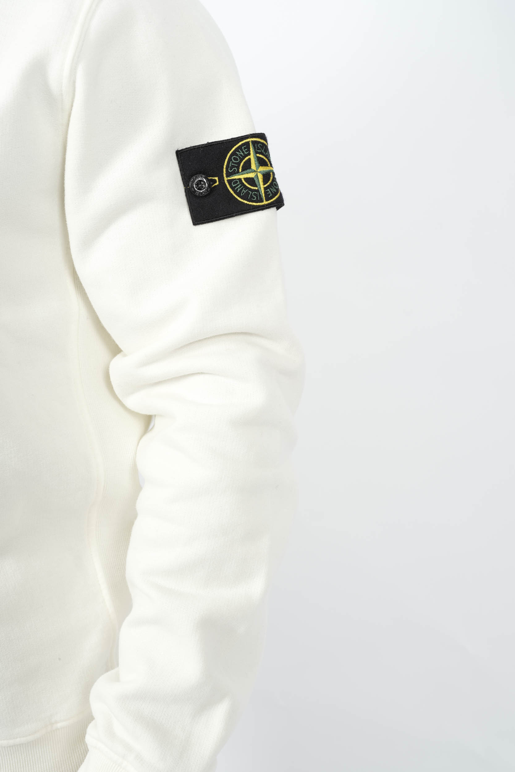 SWEAT STONE ISLAND COL ROND BLANC CREME 6100028-V0093